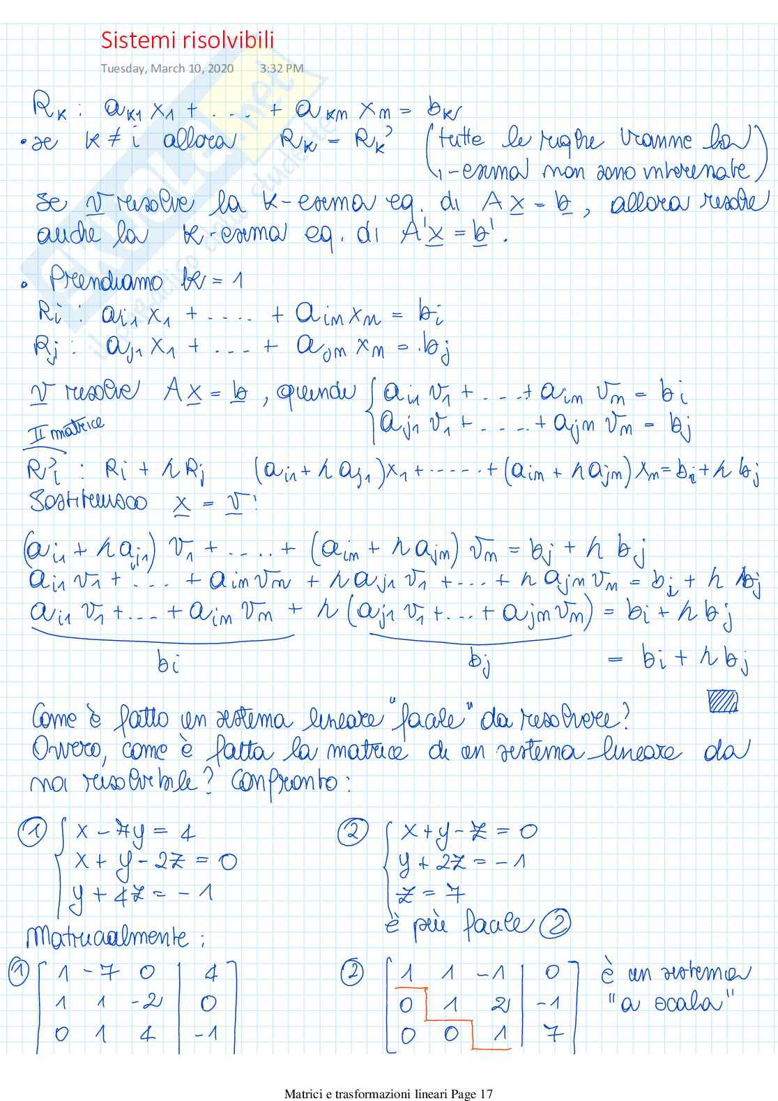 Matrici e trasformazioni lineari Pag. 16