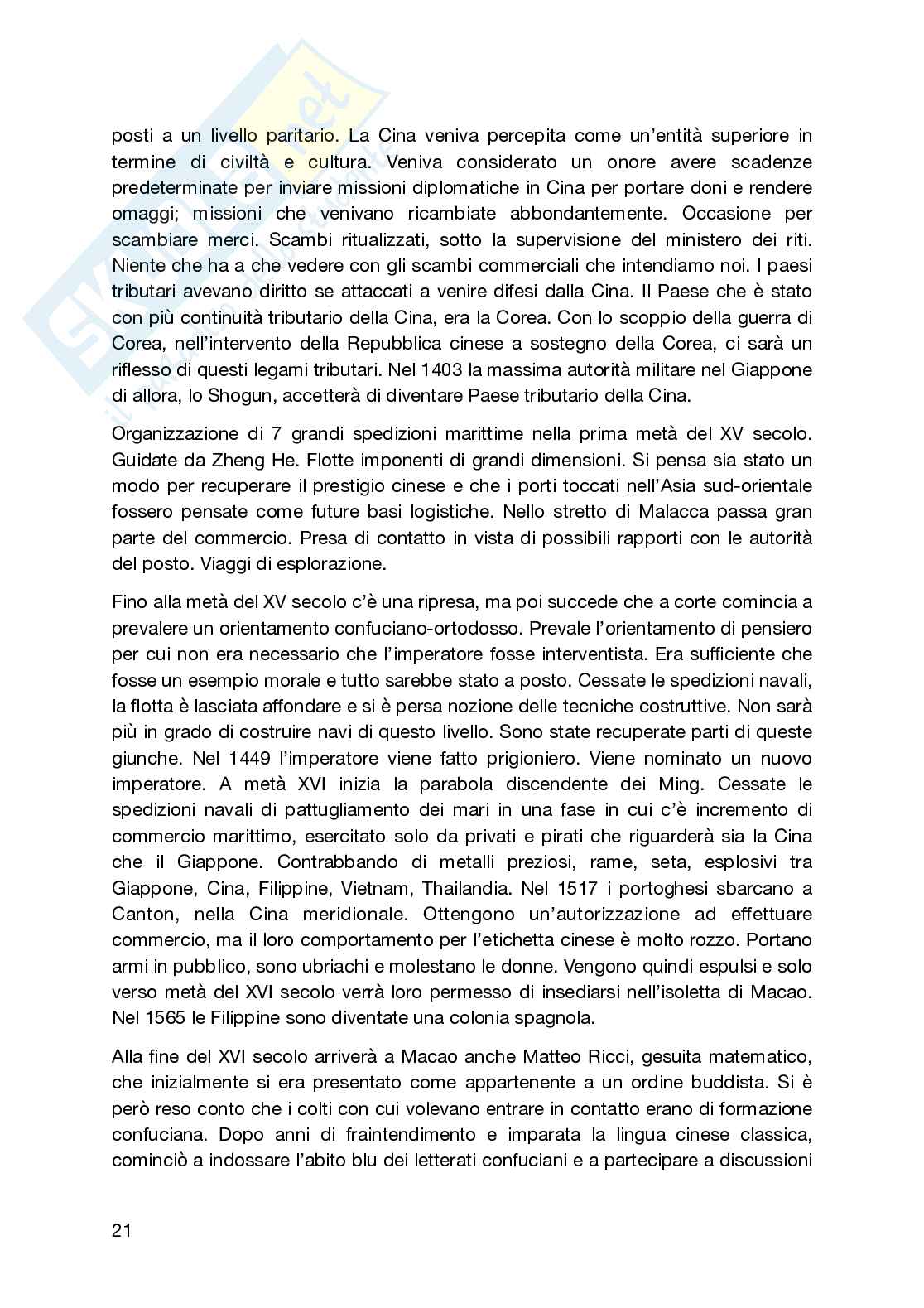 Appunti del corso di Storia dell'Asia orientale Pag. 21