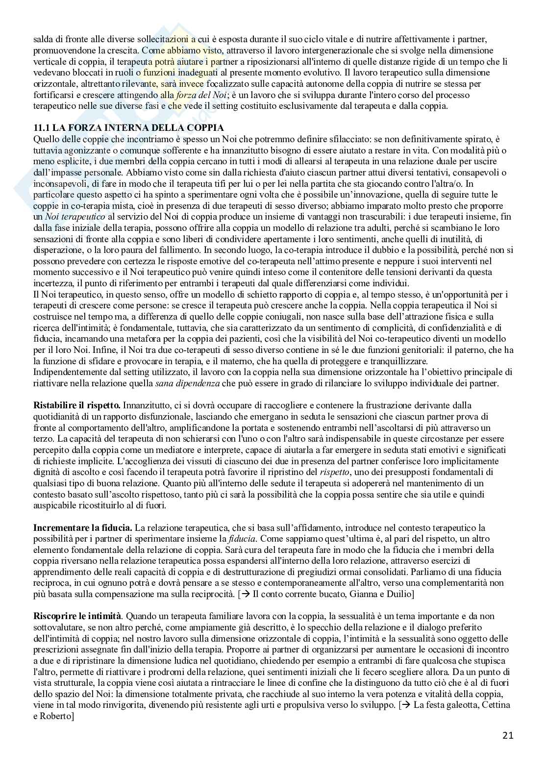 Riassunto esame normalità e patologia nelle relazioni familiari, prof Santona, libro consigliato Intimità di coppia e trame familiari, Andolfi e Mascellani Pag. 21