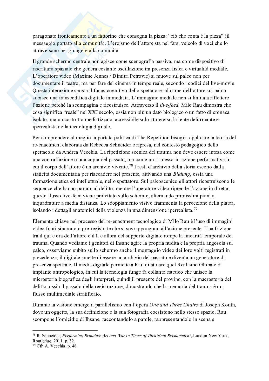 Milo Rau: dispositivi digitali tra performance dal vivo e immagine mediale, tra spettatore e costruzione del reale Pag. 31