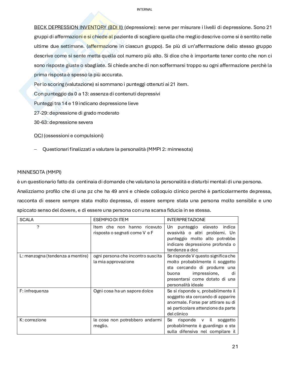 Psicologia clinica Pag. 21