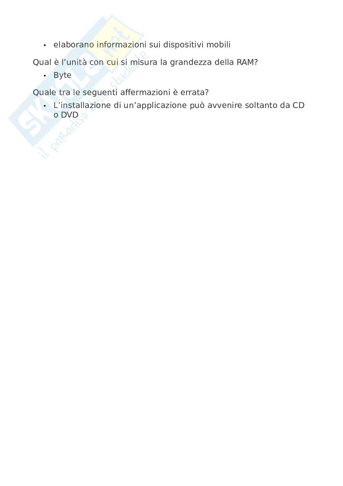 Quiz Eipass 7 moduli - Modulo 1,2 e 3. Aggiornato e completo. In ordine  Pag. 2