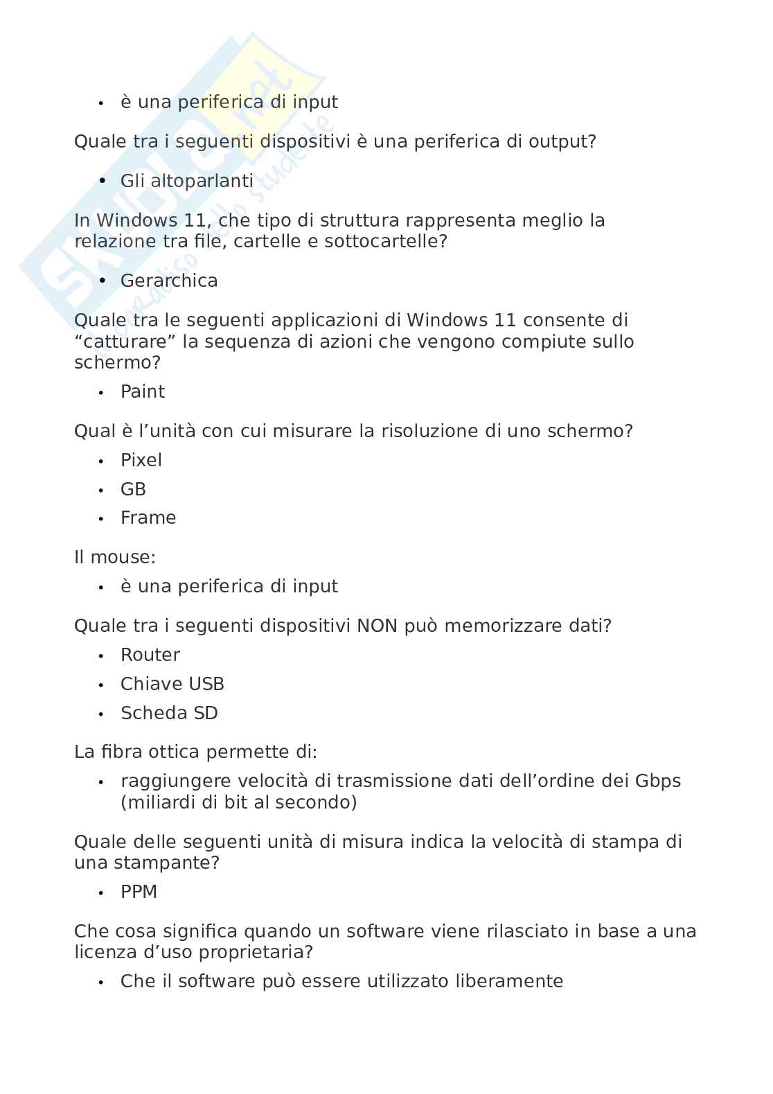 Quiz Eipass 7 moduli - Modulo 1,2 e 3. Aggiornato e completo. In ordine  Pag. 6