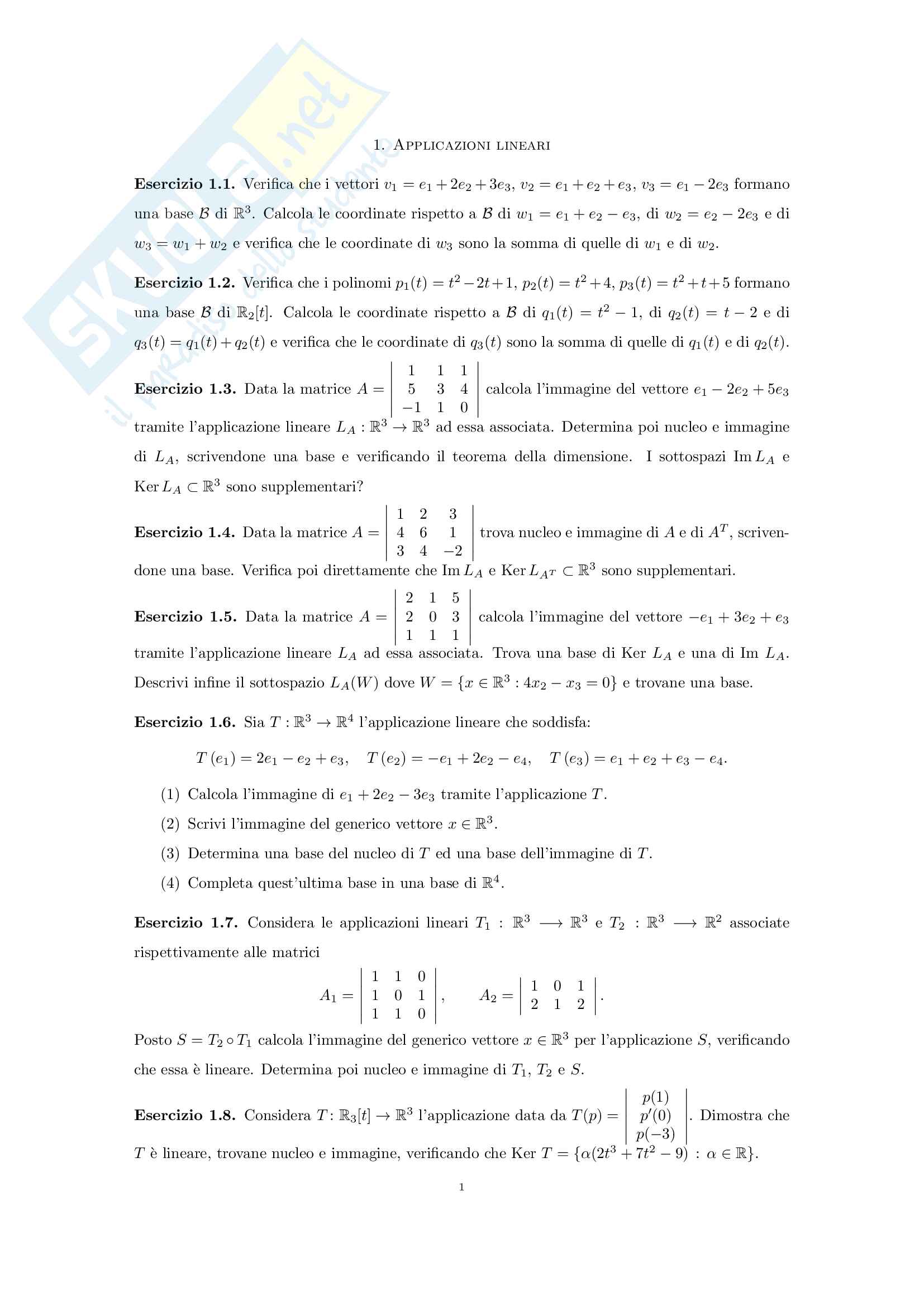 Cambiamento Di Base Algebra Lineare