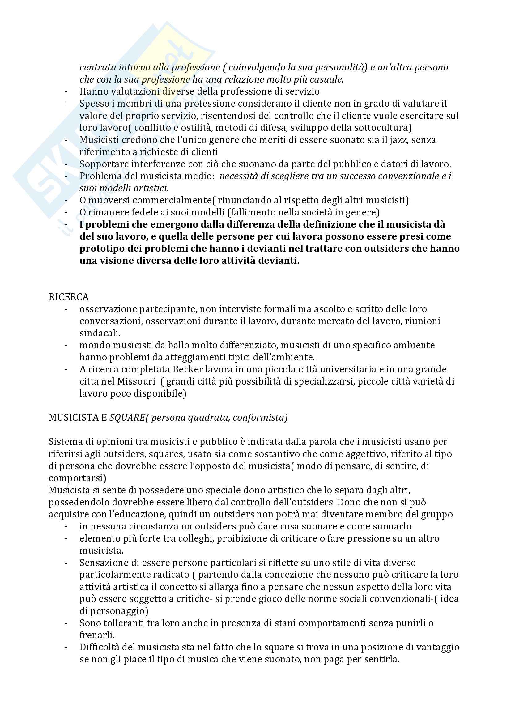 Sociologia della devianza - Becker Pag. 11