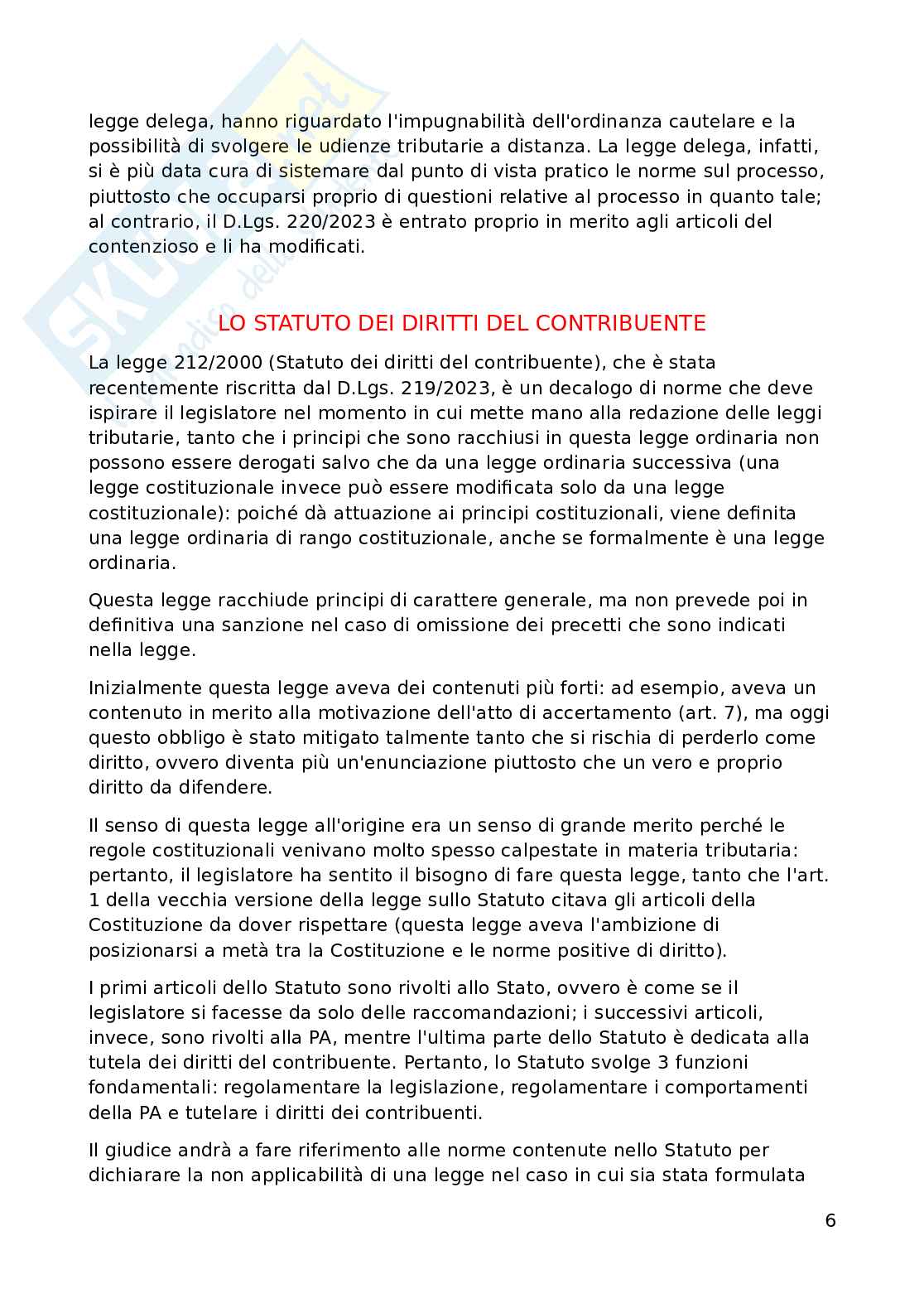 Appunti di Diritto tributario avanzato (6 crediti) Pag. 6