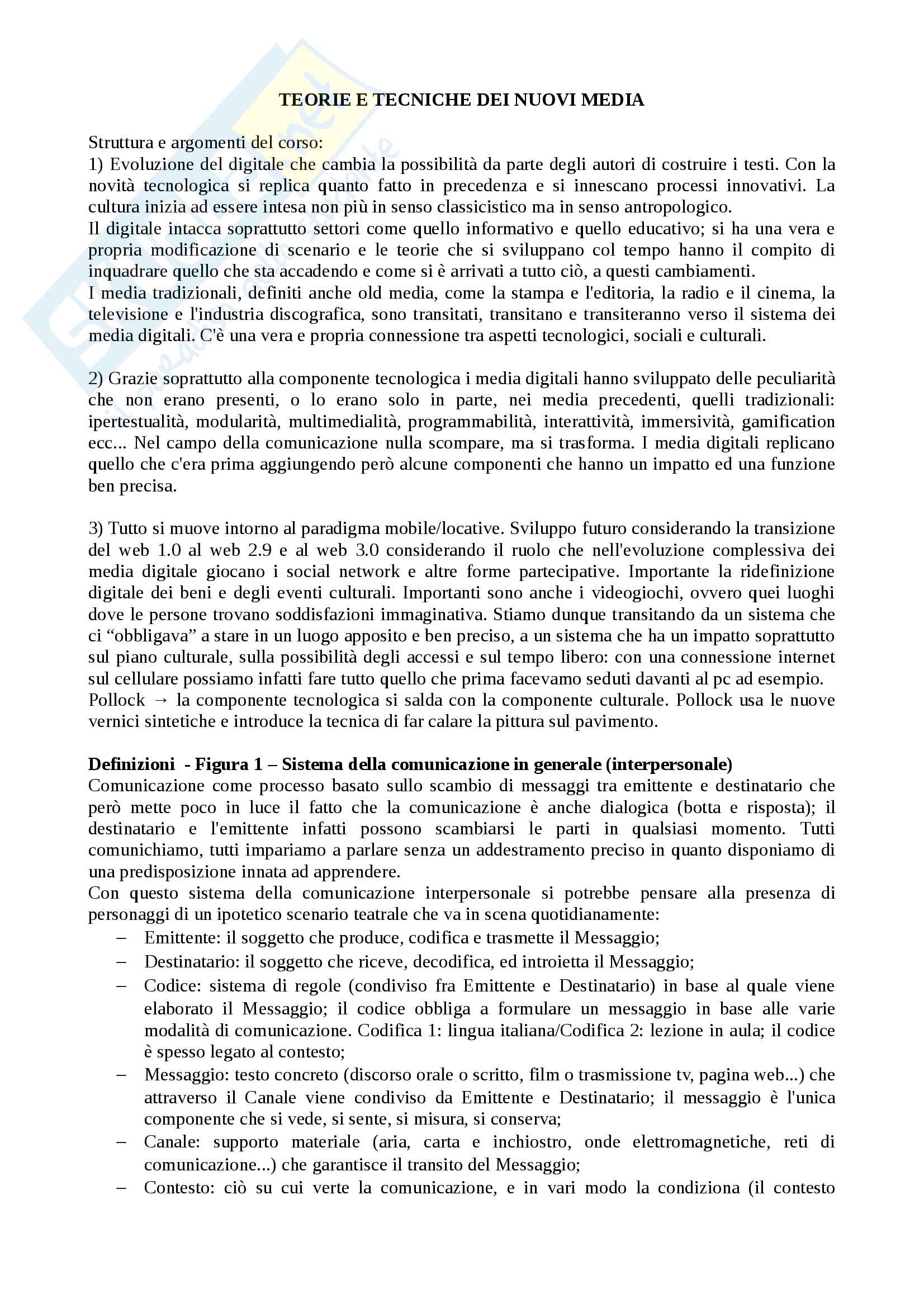 Appunti di teorie e tecniche dei media digitali Pag. 1