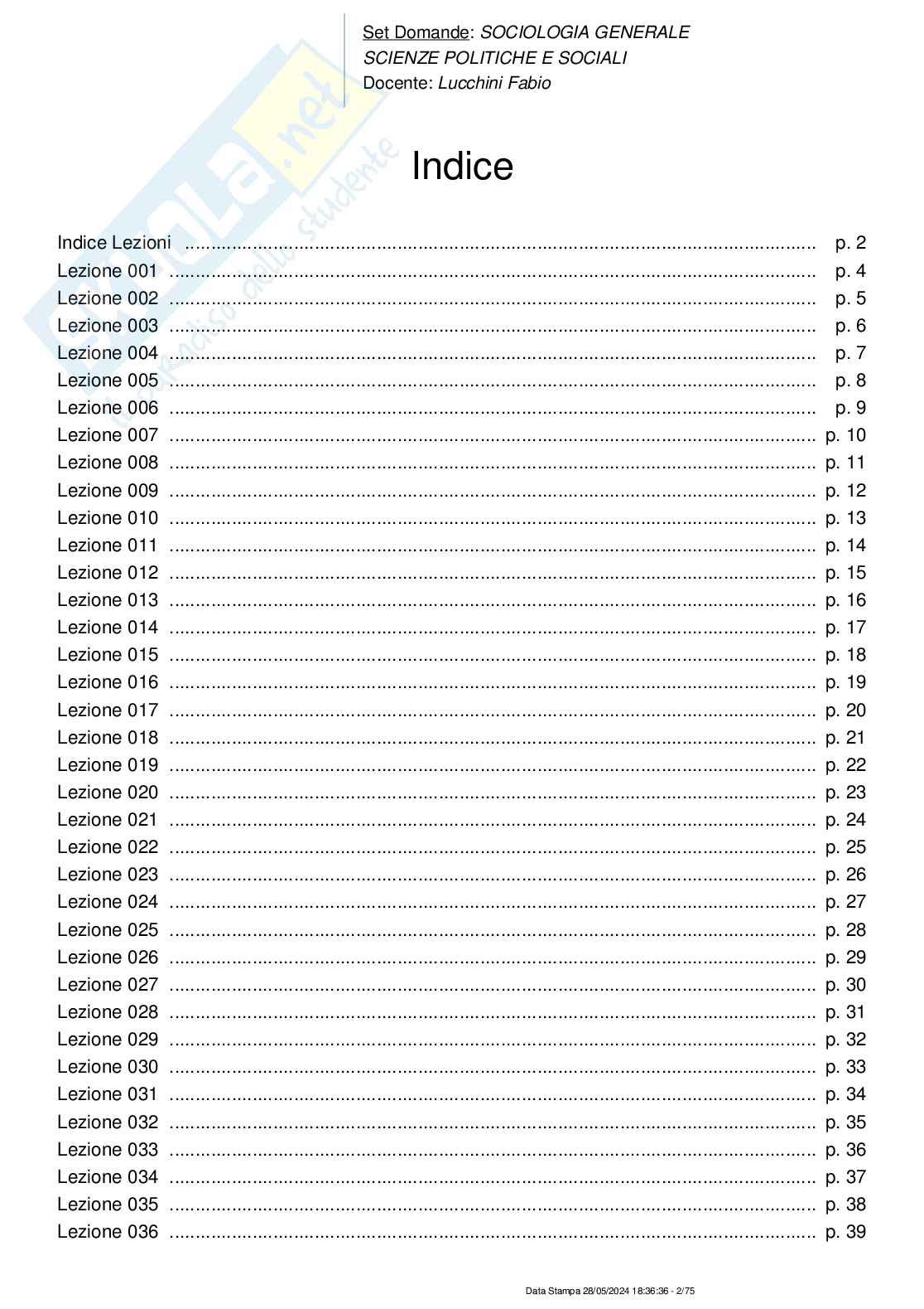 Paniere nuovo (2024) completo di Sociologia generale  Pag. 2
