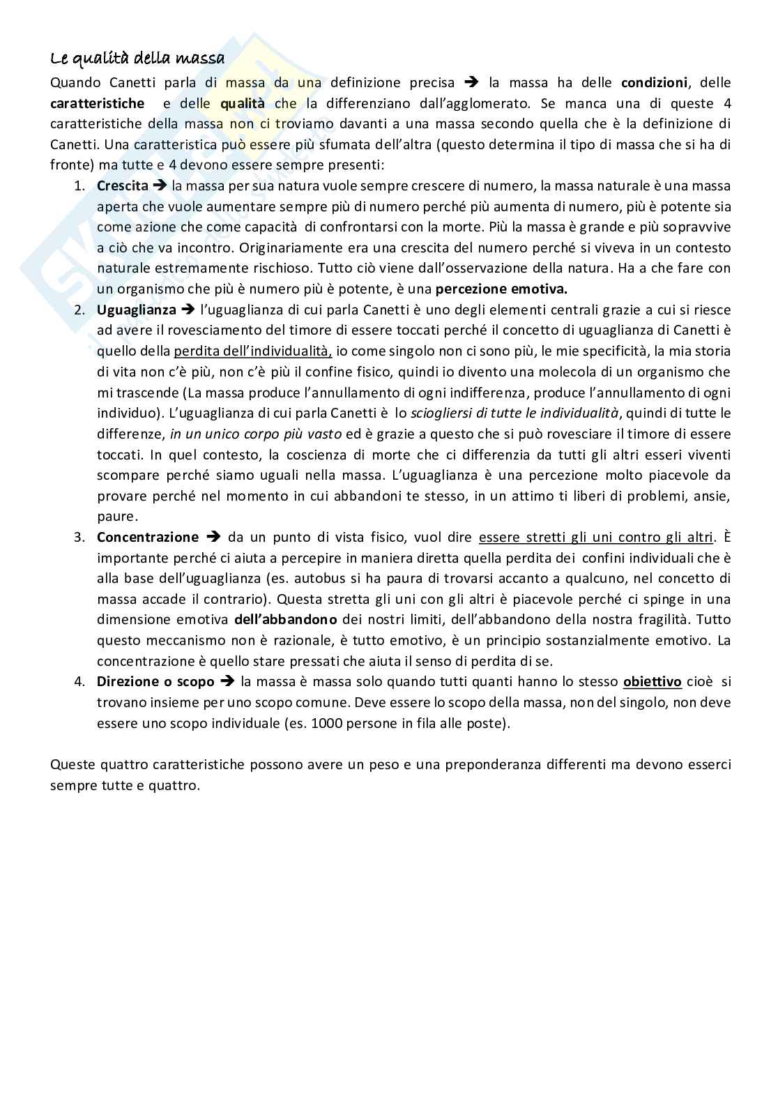 Riassunto esame Antropologia politica, Prof. Bellei Cristiano Maria, libro consigliato Massa e potere/Modernità e olocausto/Sommersi e salvati, Canetti/Bauman/Levi Pag. 2