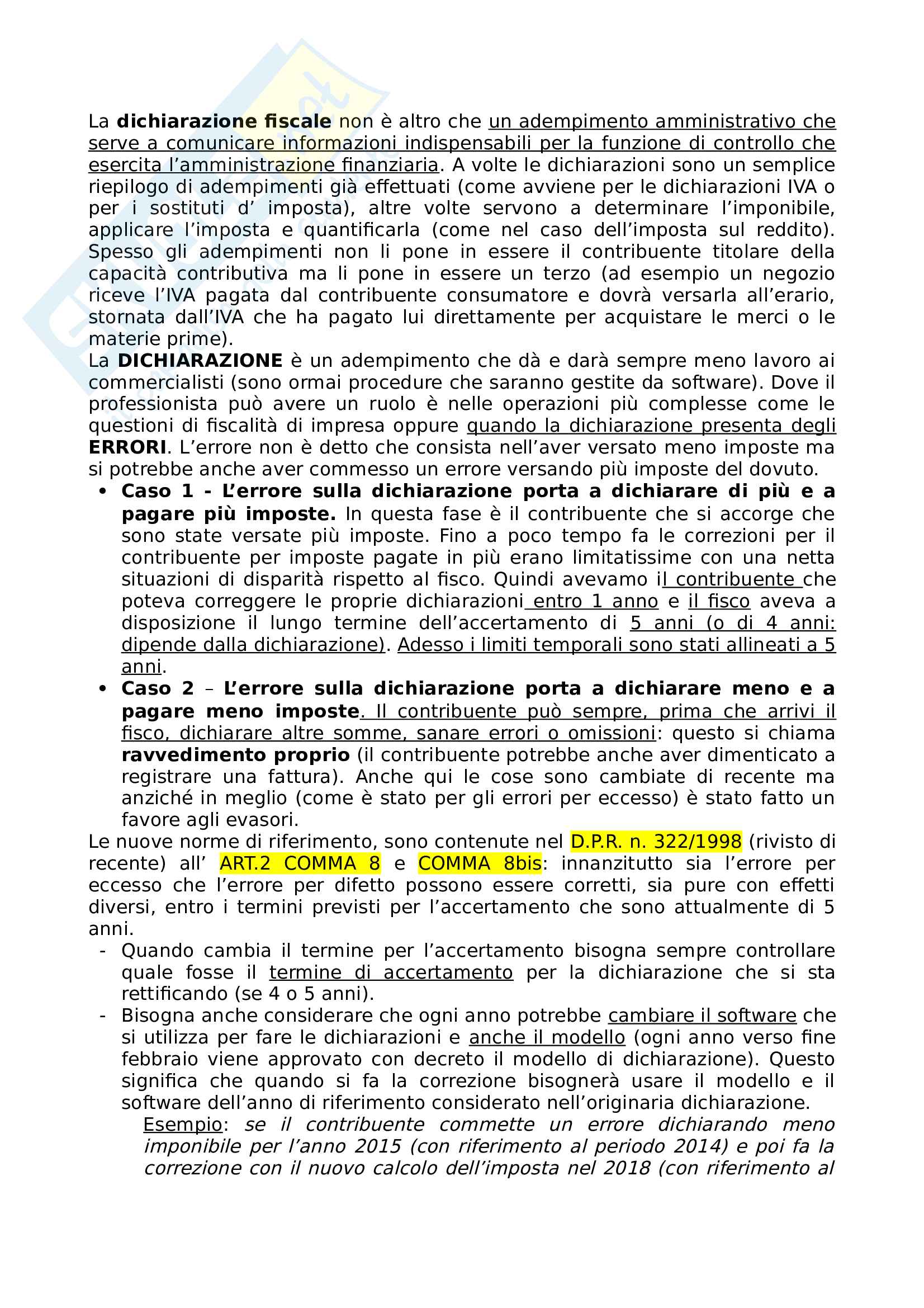 Appunti completi di Diritto Tributario Professionale prof. Crovato/Salvaggio Pag. 26