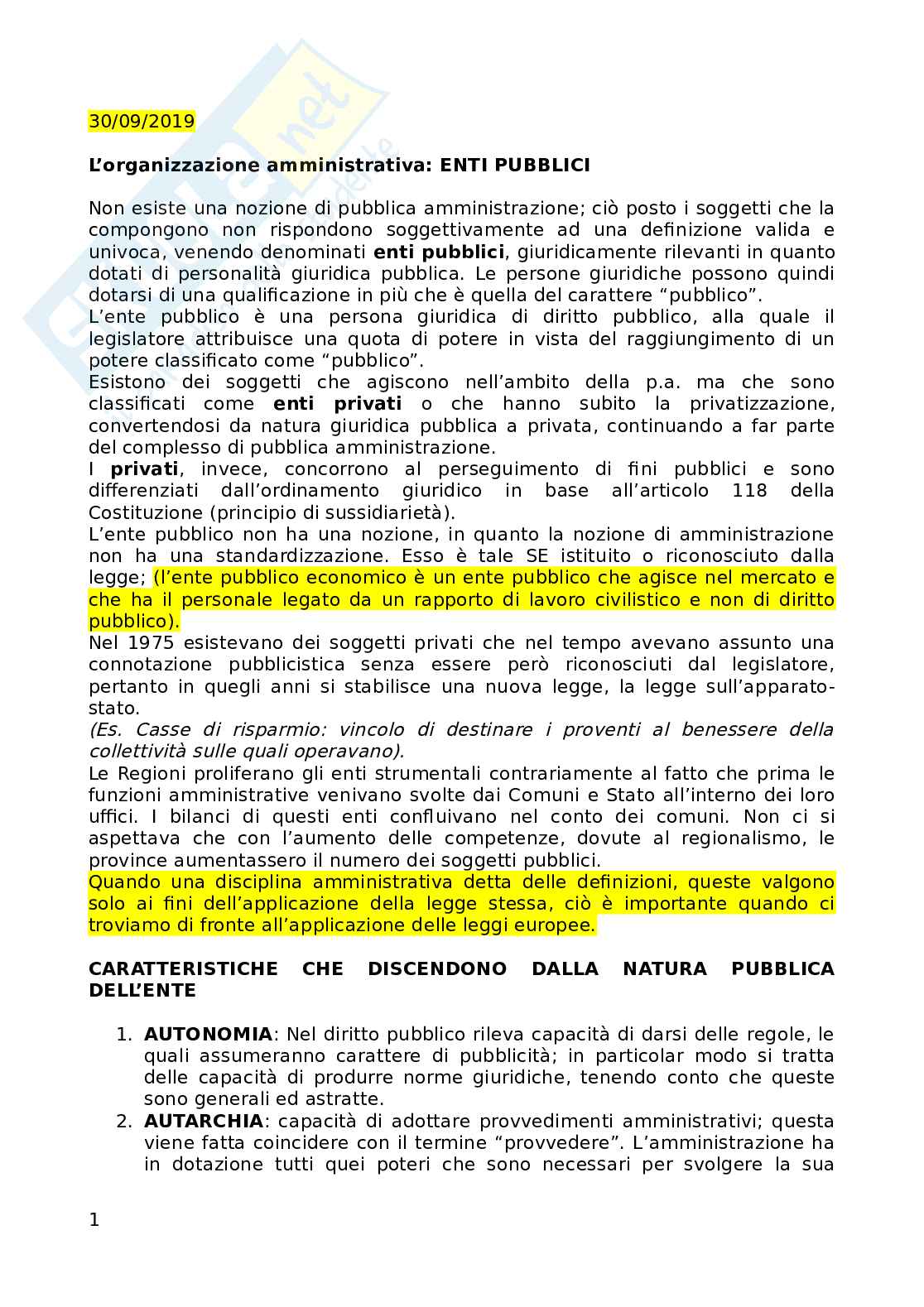 Appunti Diritto amministrativo  Pag. 1