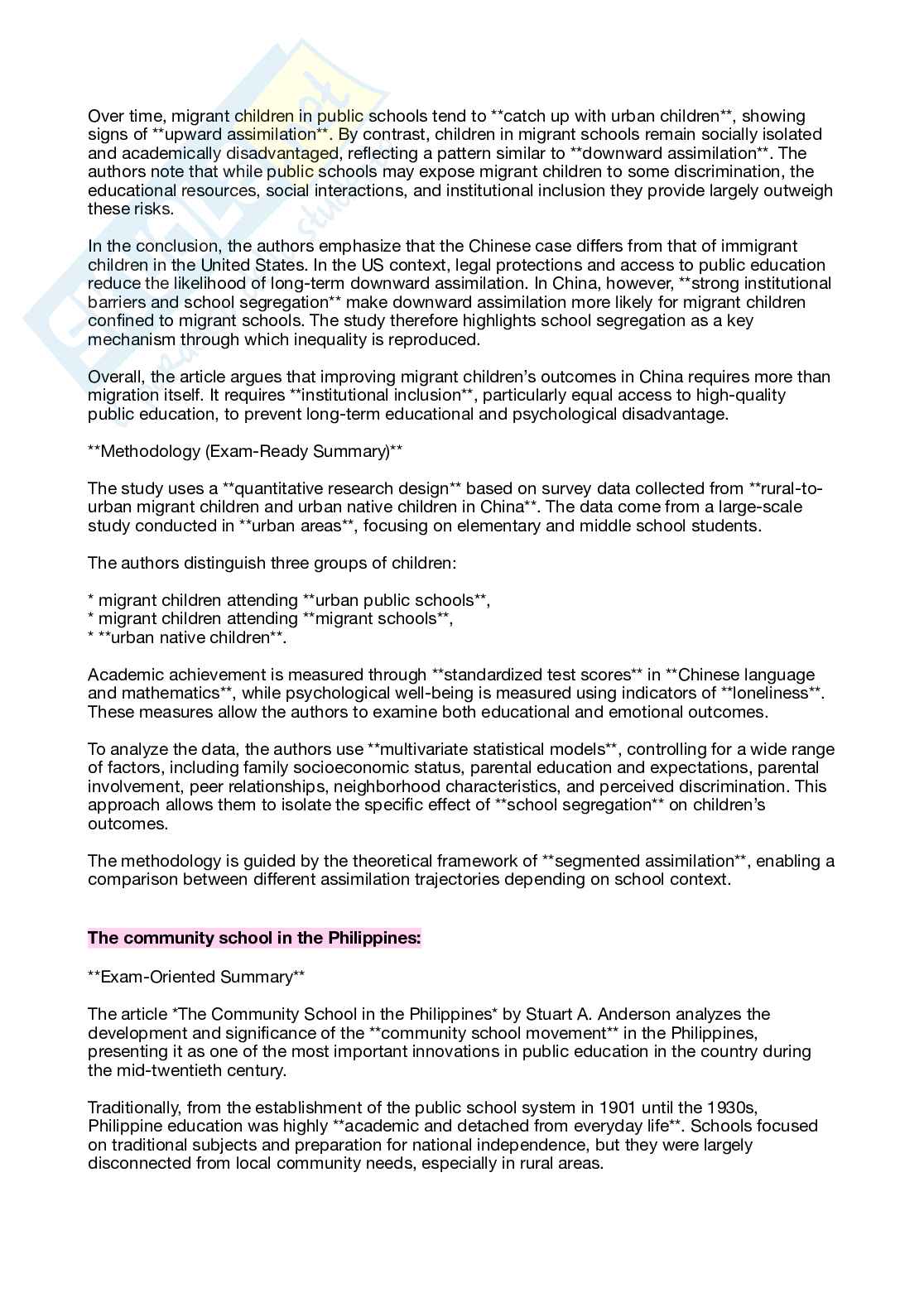 Riassunto esame Comparative history of education, Prof. Cadeddu Francesca, libro consigliato Origins and traditions in comparative education, Manzon Pag. 11