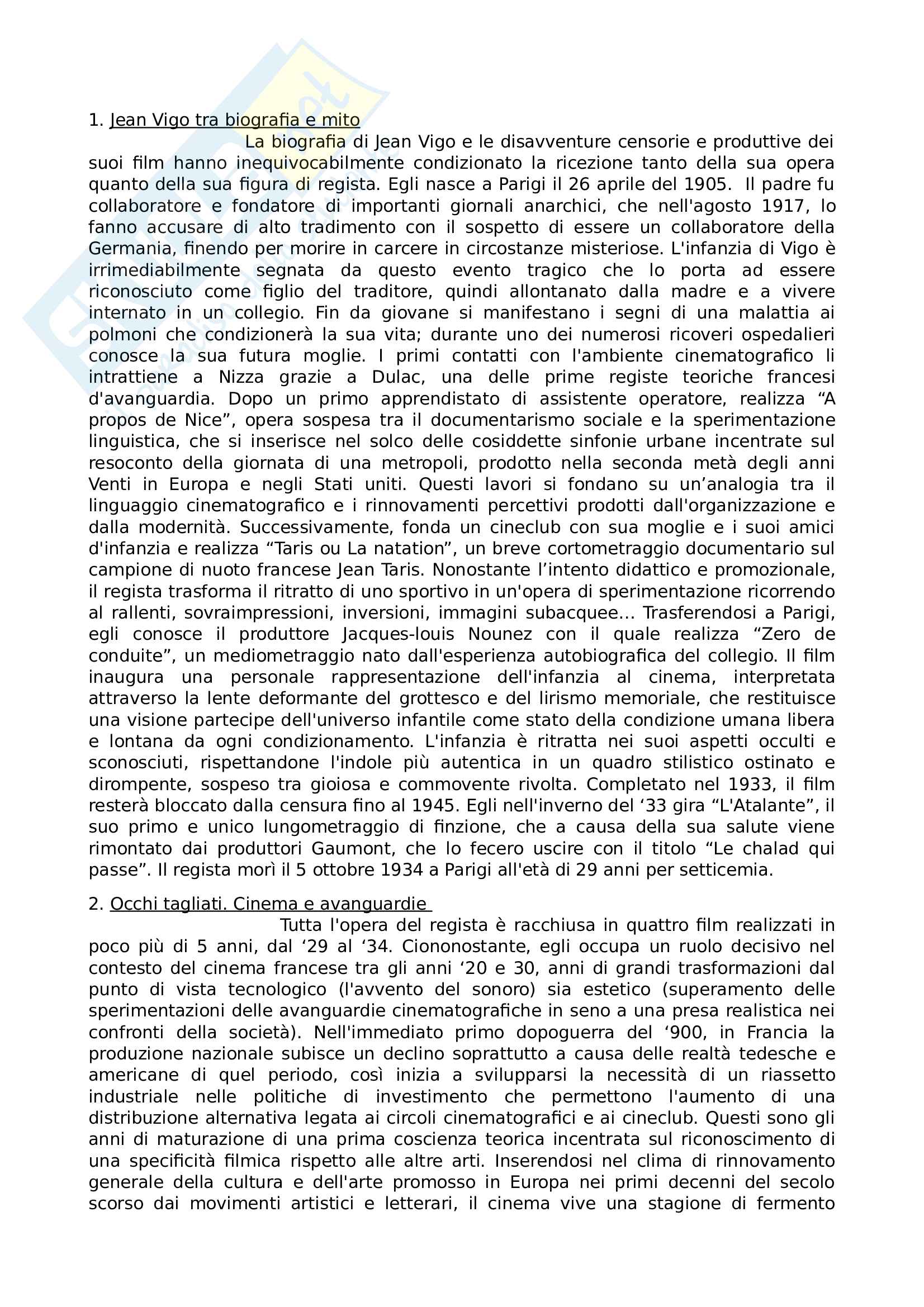 Riassunto esame Idoneità sostitutiva, prof. Perniola, libro consigliato L'atalante (Jean Vigo, 1934). Immagini del desiderio Pag. 2