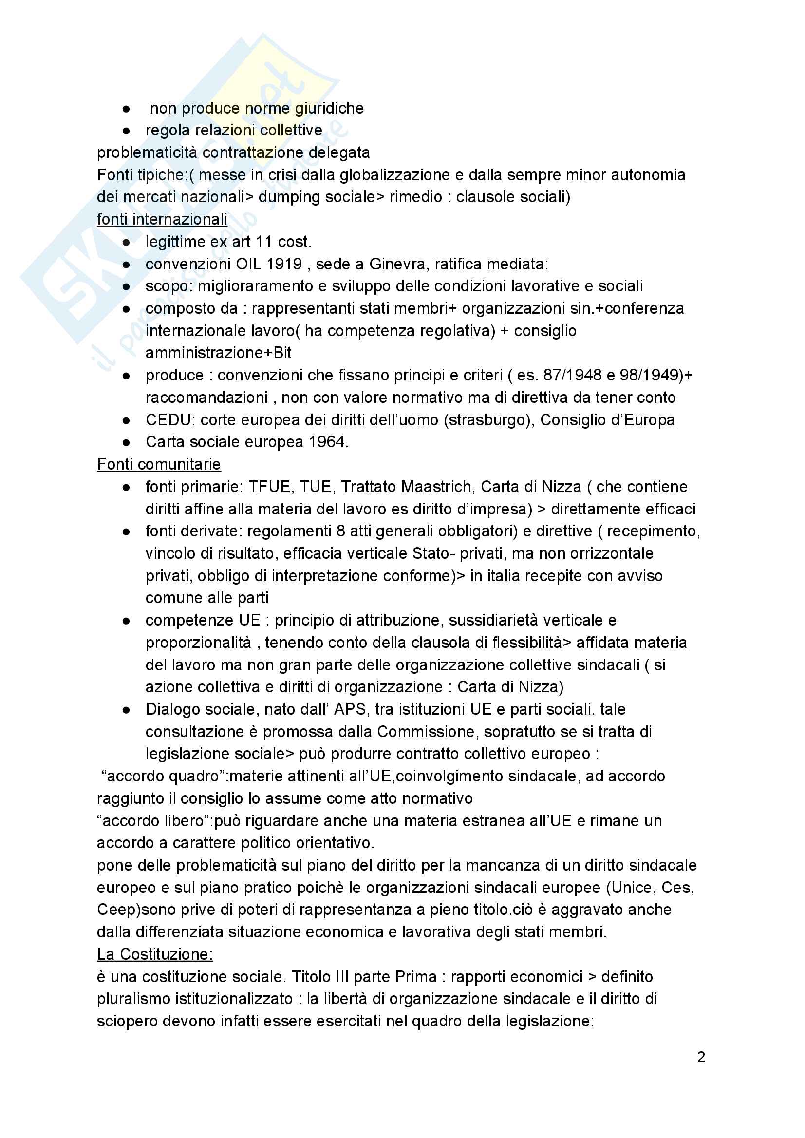 Riassunto esame diritto sindacale, docente Sandro Mainardi Pag. 2