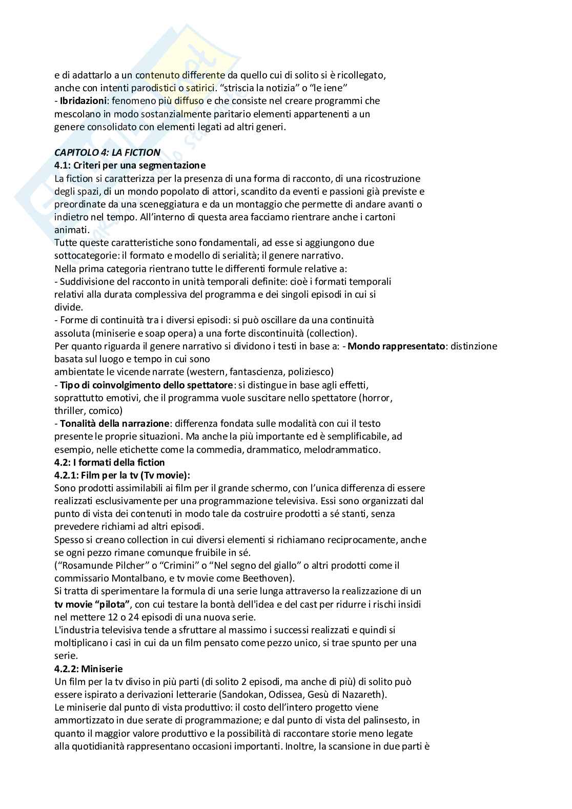 Riassunto esame Teorie e tecniche della televisione, Prof. Gavrila Mihaela, libro consigliato I generi televisivi, Grignaffini Pag. 11