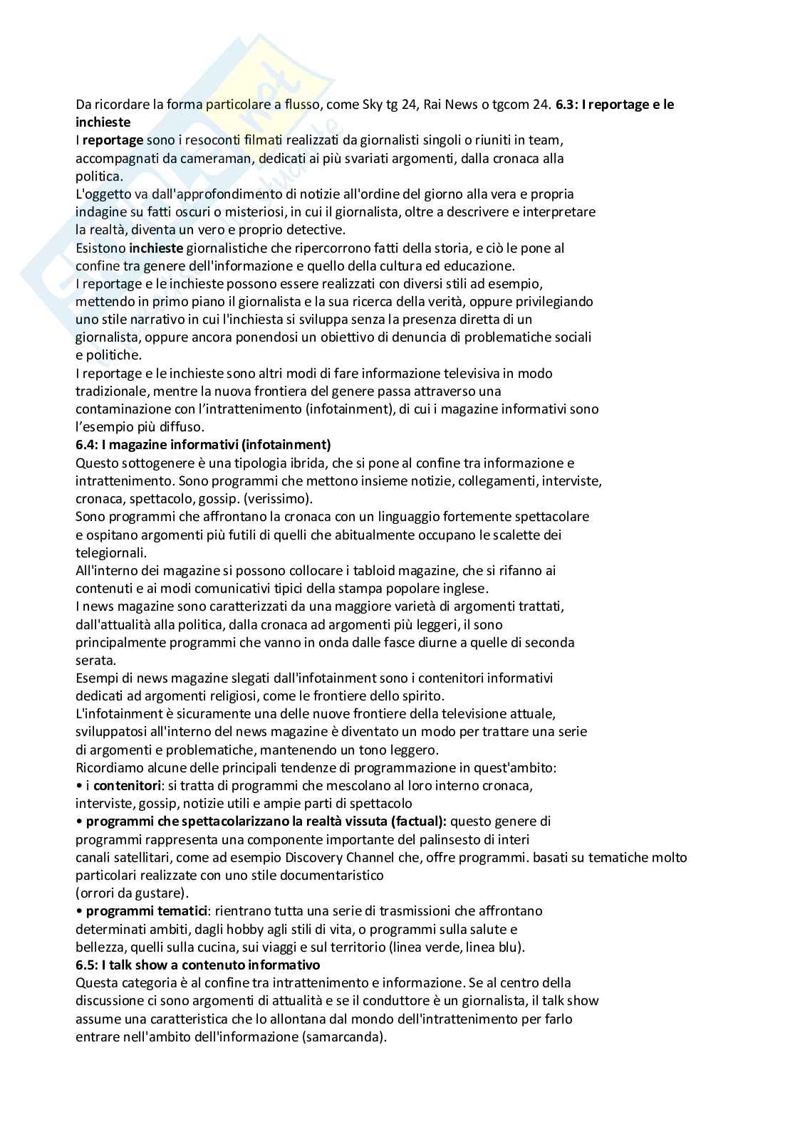 Riassunto esame Teorie e tecniche della televisione, Prof. Gavrila Mihaela, libro consigliato I generi televisivi, Grignaffini Pag. 21