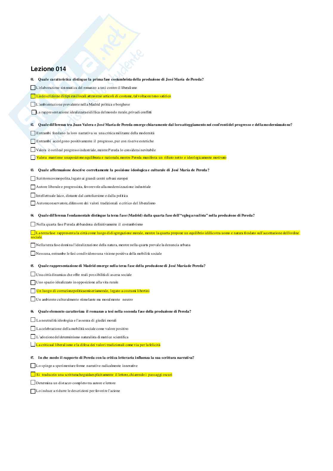 Paniere Letteratura spagnola 1 B  Pag. 21