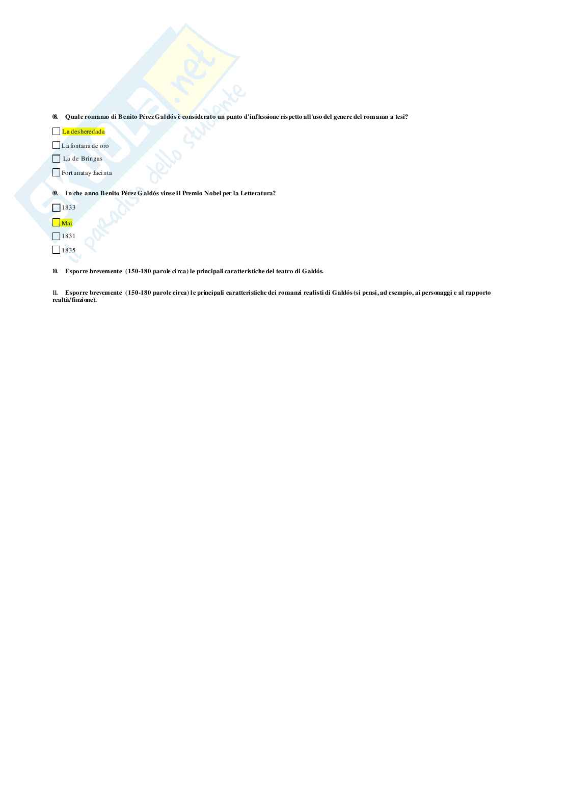 Paniere Letteratura spagnola 1 B  Pag. 26