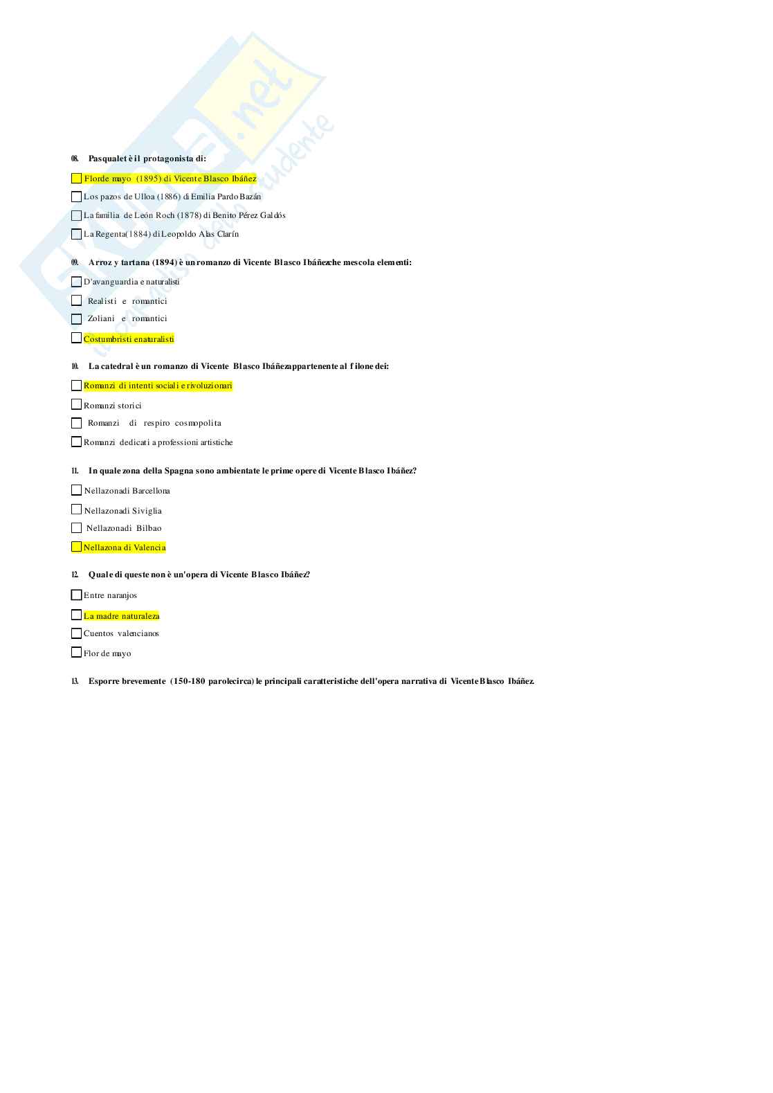 Paniere Letteratura spagnola 1 B  Pag. 31