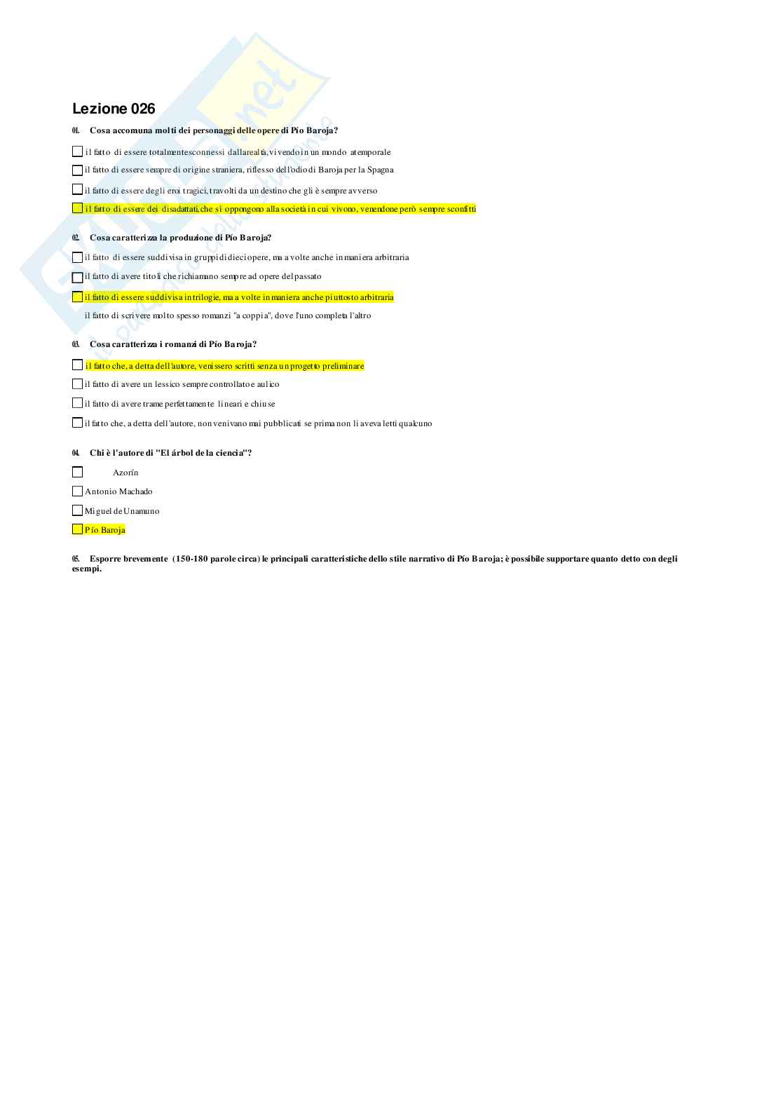 Paniere Letteratura spagnola 1 B  Pag. 41