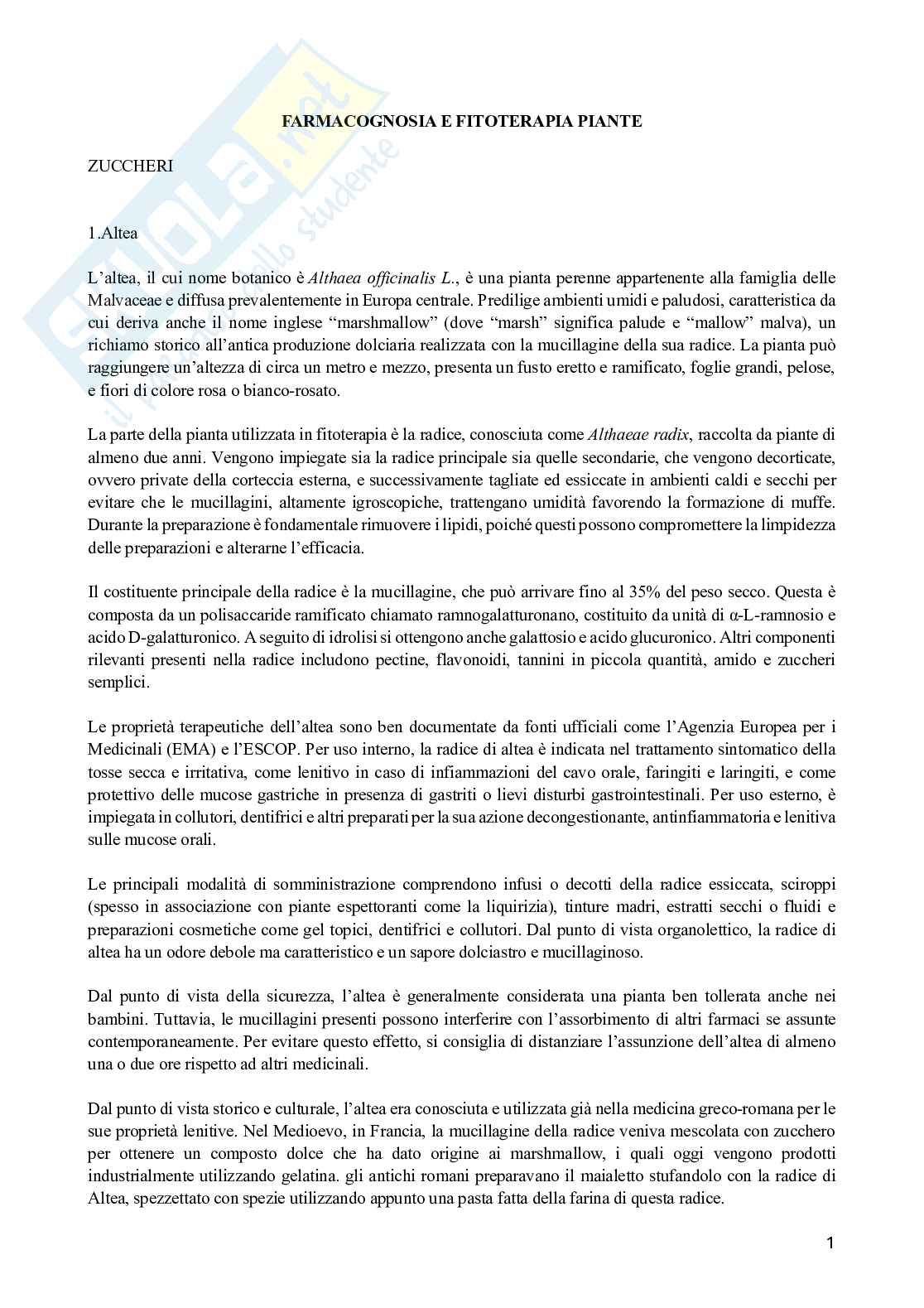 Farmacognosia e Fitoterapia Pag. 1