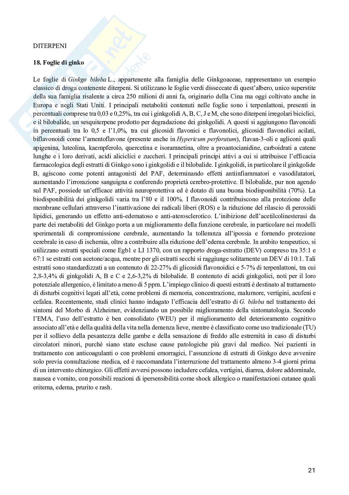Farmacognosia e Fitoterapia Pag. 21