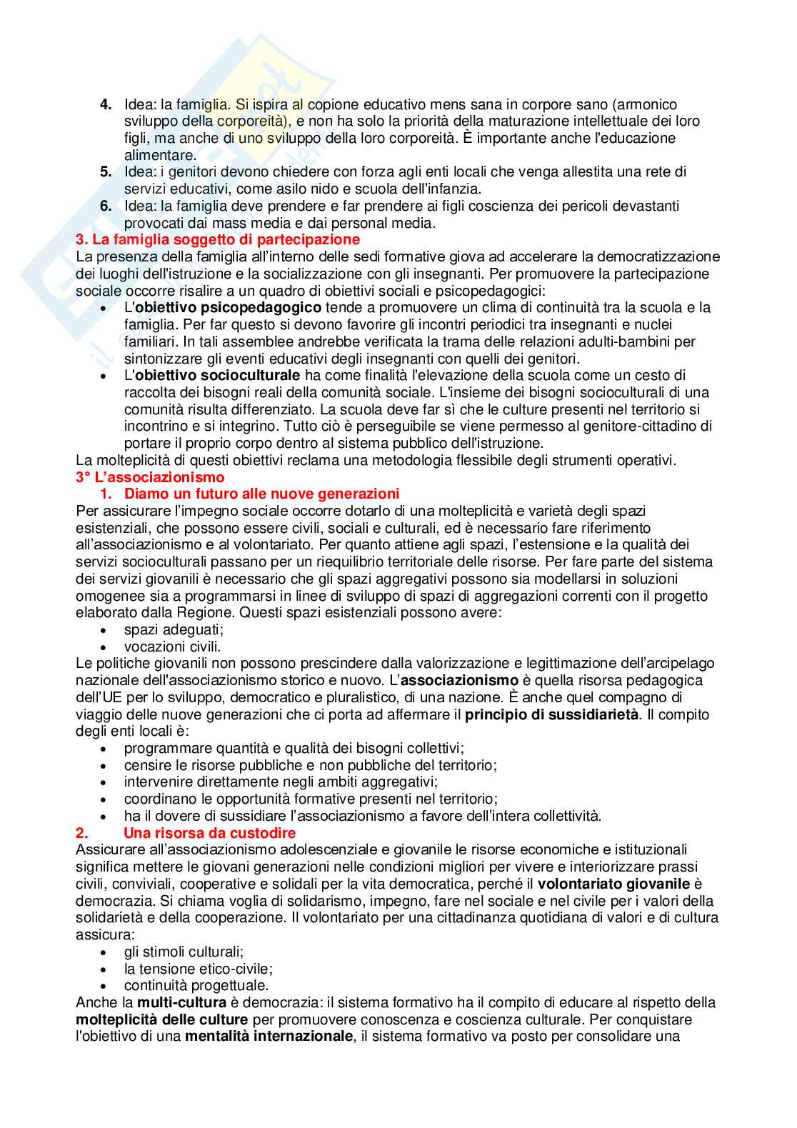 Riassunto esame Pedagogia generale , Prof. Tomarchio Maria, libro consigliato Manuale di pedagogia e didattica , Frabboni, Minerva Pag. 16