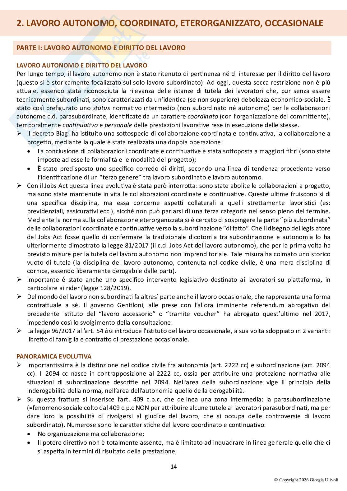 Appunti integrati col manuale indicato di Diritto del lavoro, modulo A  Pag. 16