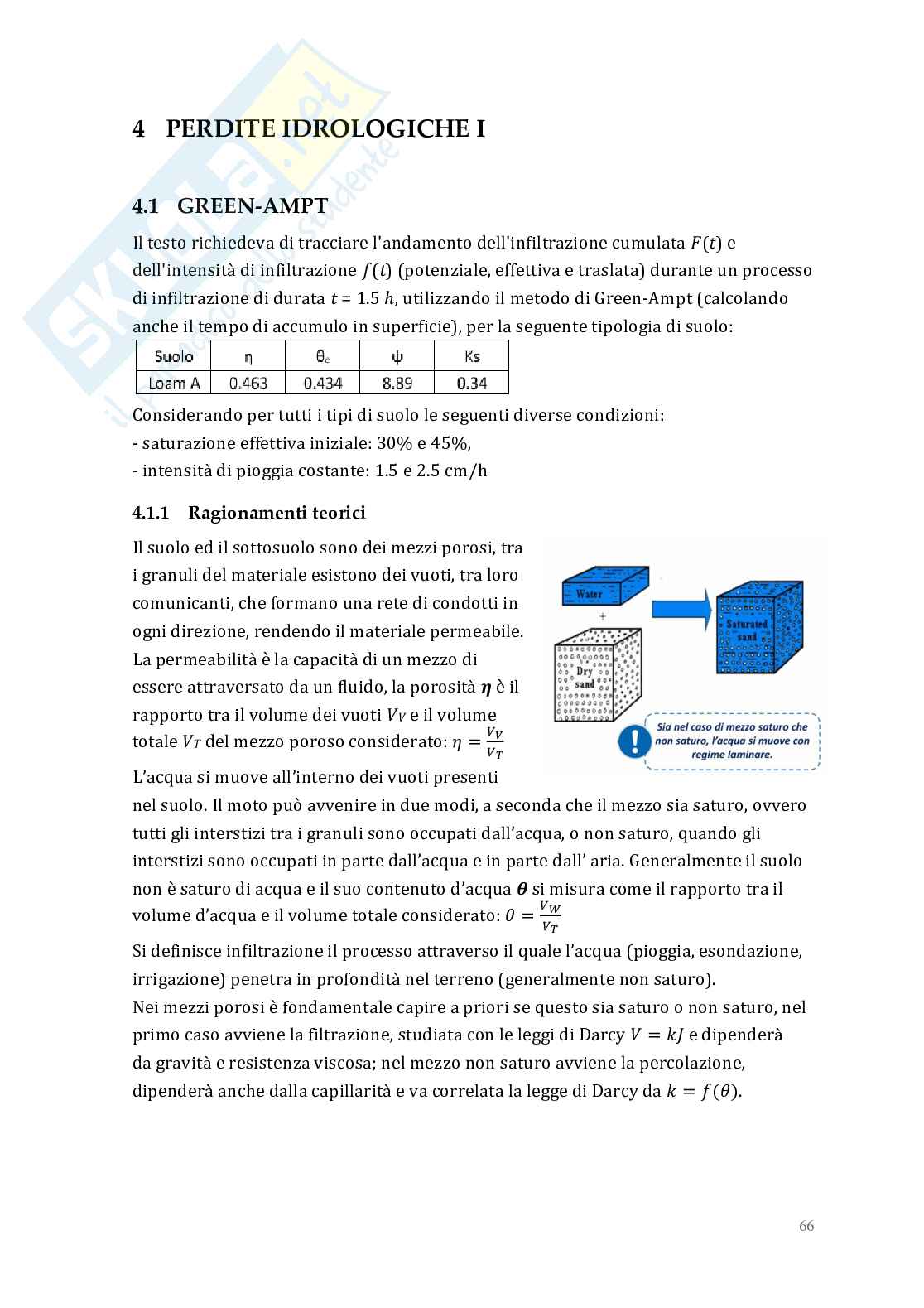 Relazione delle 10 esercitazioni di Idrologia e infrastrutture idrauliche Pag. 66