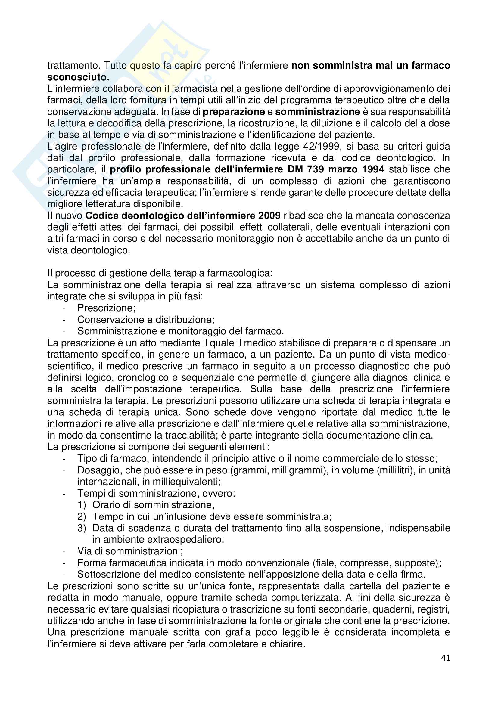 Esame di Tirocinio finale I° Anno infermieristica Pag. 41