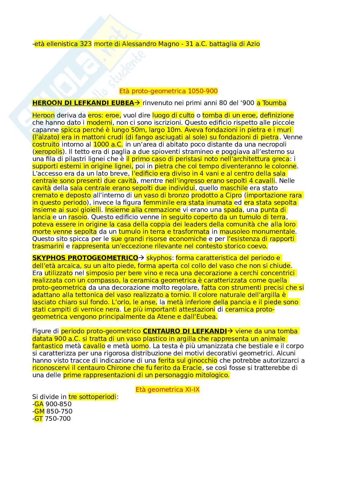 Archeologia greca - Appunti Pag. 2