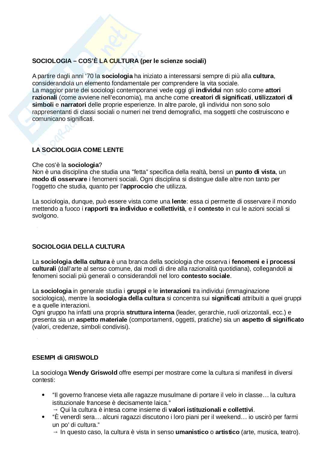 Appunti Sociologia Pag. 1