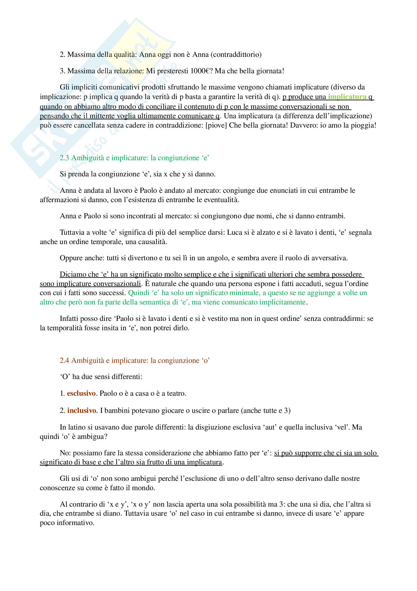 Appunti e riassunti di Semantica, prof. Reynaud, libro consigliato Filosofia del Linguaggio, Aldo Frigerio Pag. 31