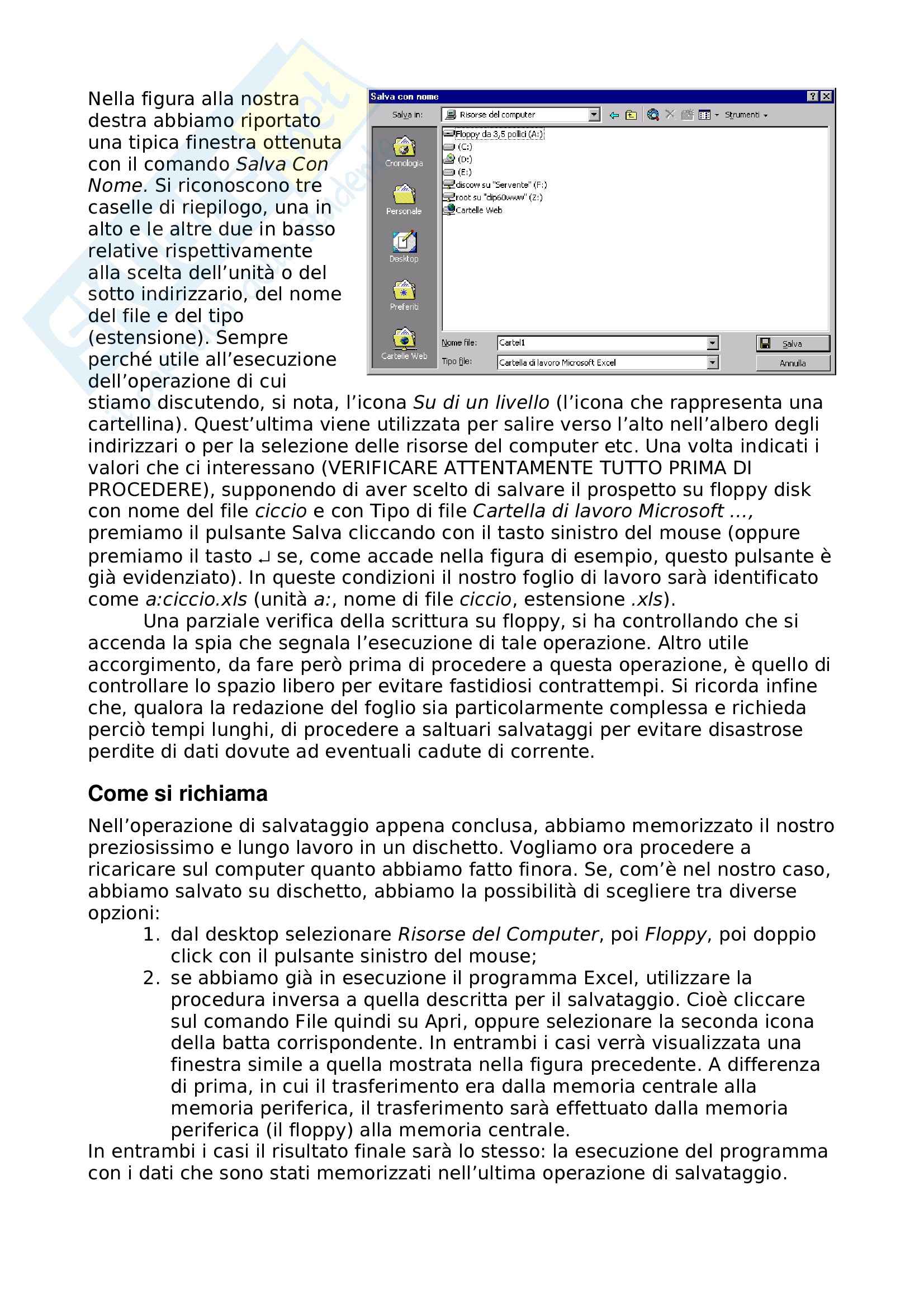 Informatica - i fondamenti di Excel - (parte 1) Pag. 11