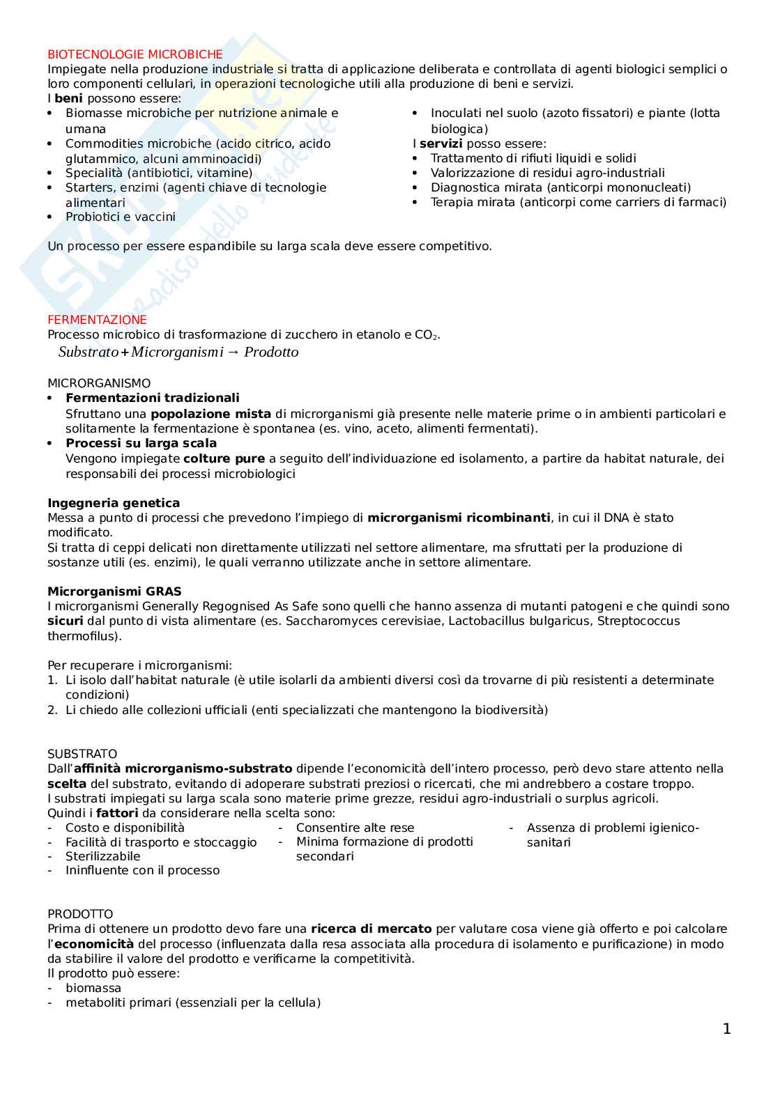 microbiologia industriale - riassunto Pag. 1