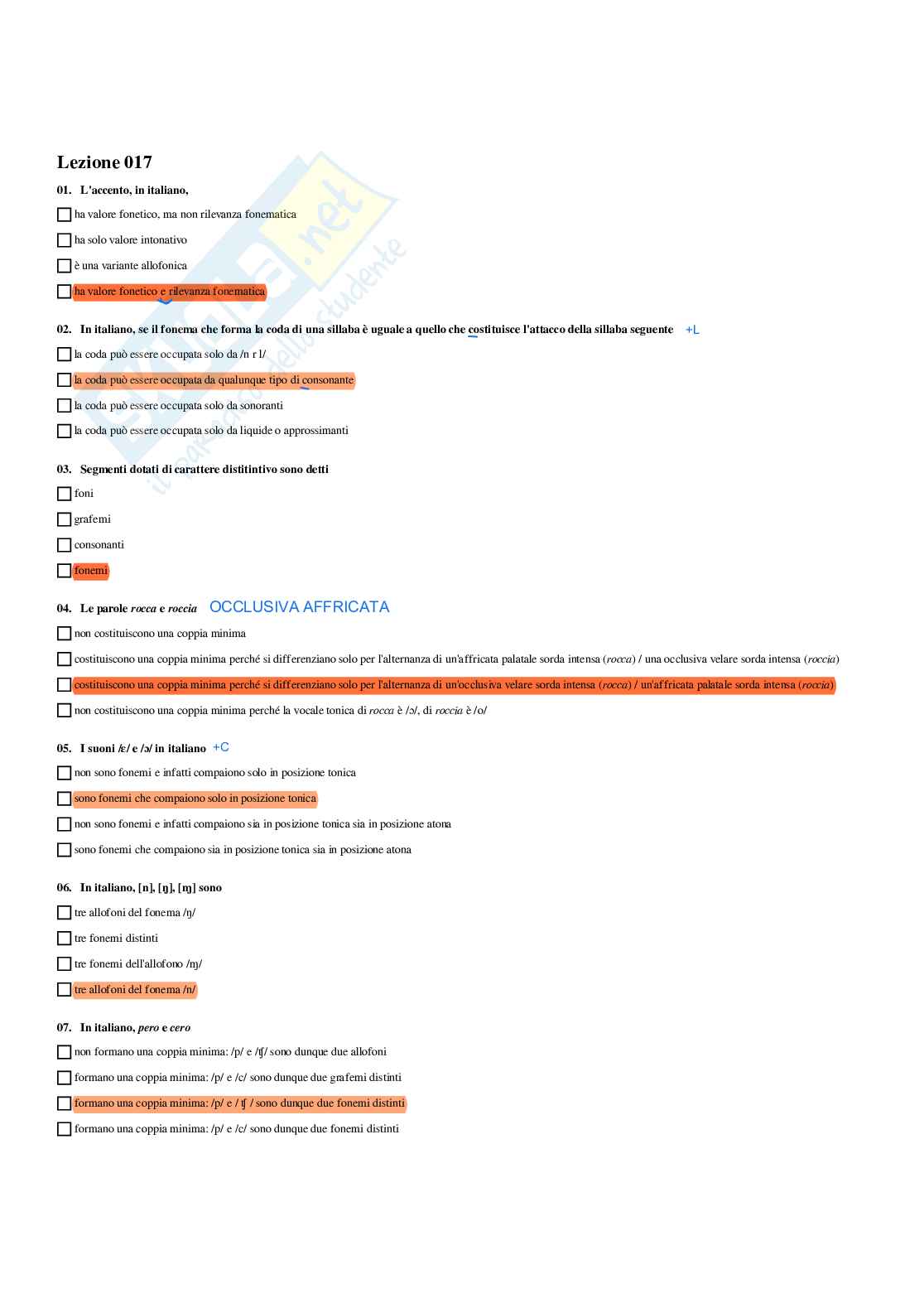 Paniere Linguistica italiana - Risposte multiple - aggiornato (2026) Pag. 26