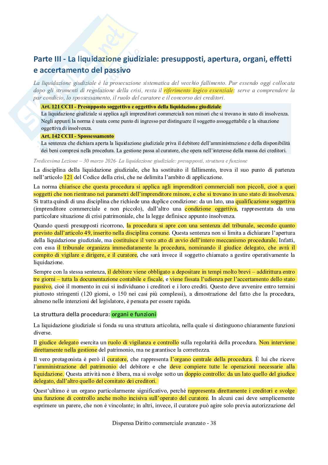 Appunti di Diritto commerciale sulla liquidazione giudiziale Pag. 1