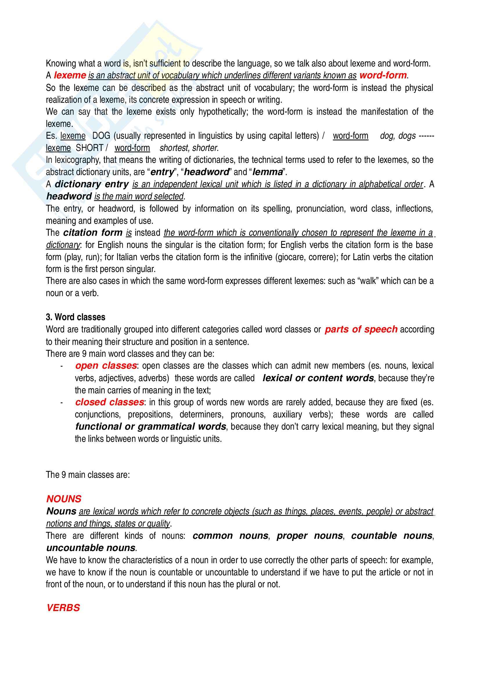 Riassunto esame Linguistica inglese, prof. Camaiora, libro consigliato libro A handbook of present day English, Pulcini Pag. 11