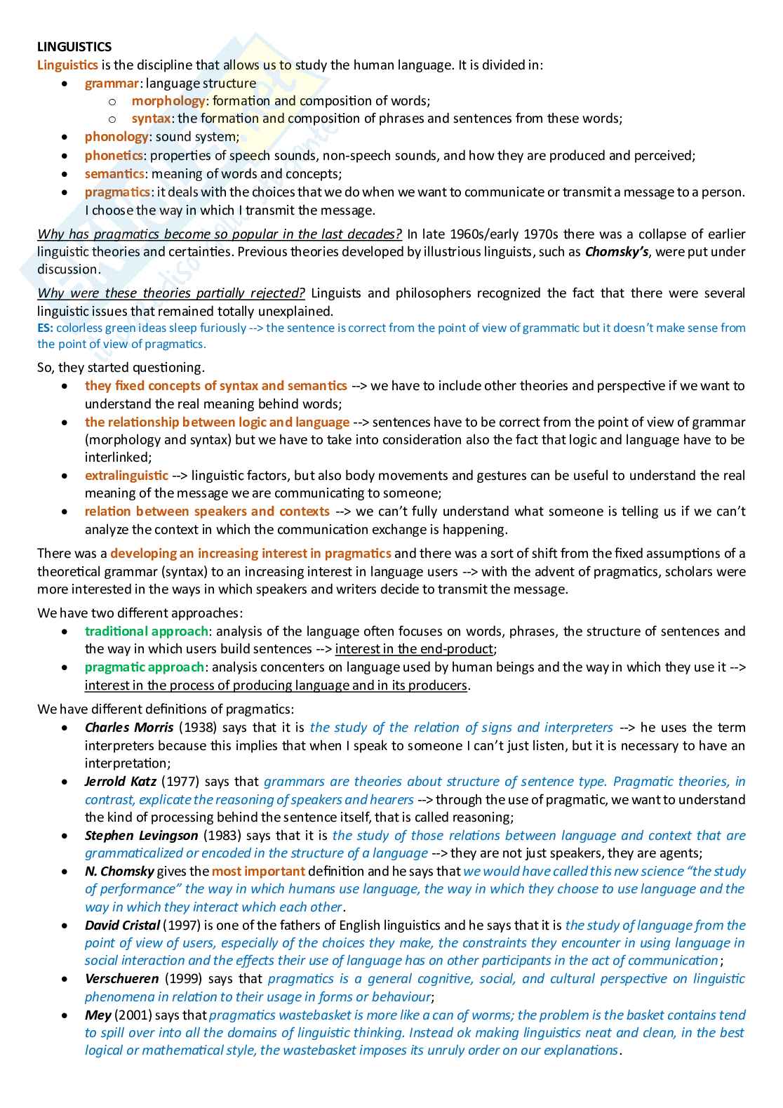 English Linguistics for tourism and commerce Pag. 1