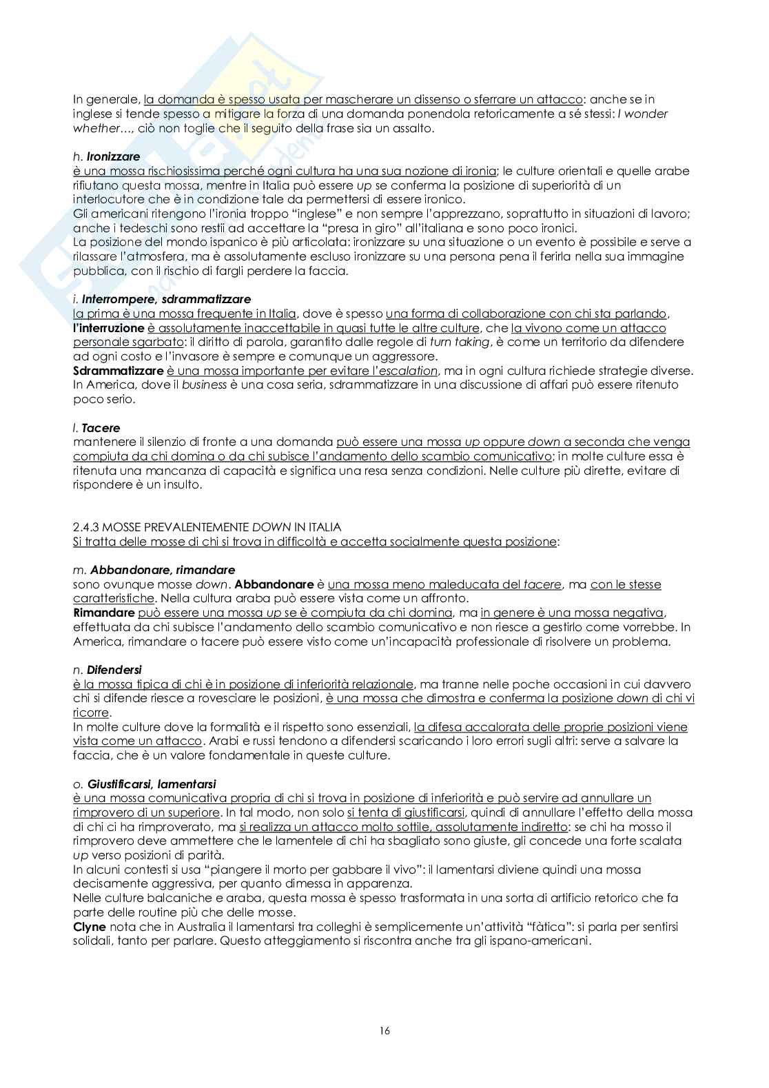 Riassunto esame Strategie della comunicazione multidisciplinare, Prof. D'Amico Elisabetta, libro consigliato La comunicazione interculturale, Balboni, P., Caon, F. Pag. 16