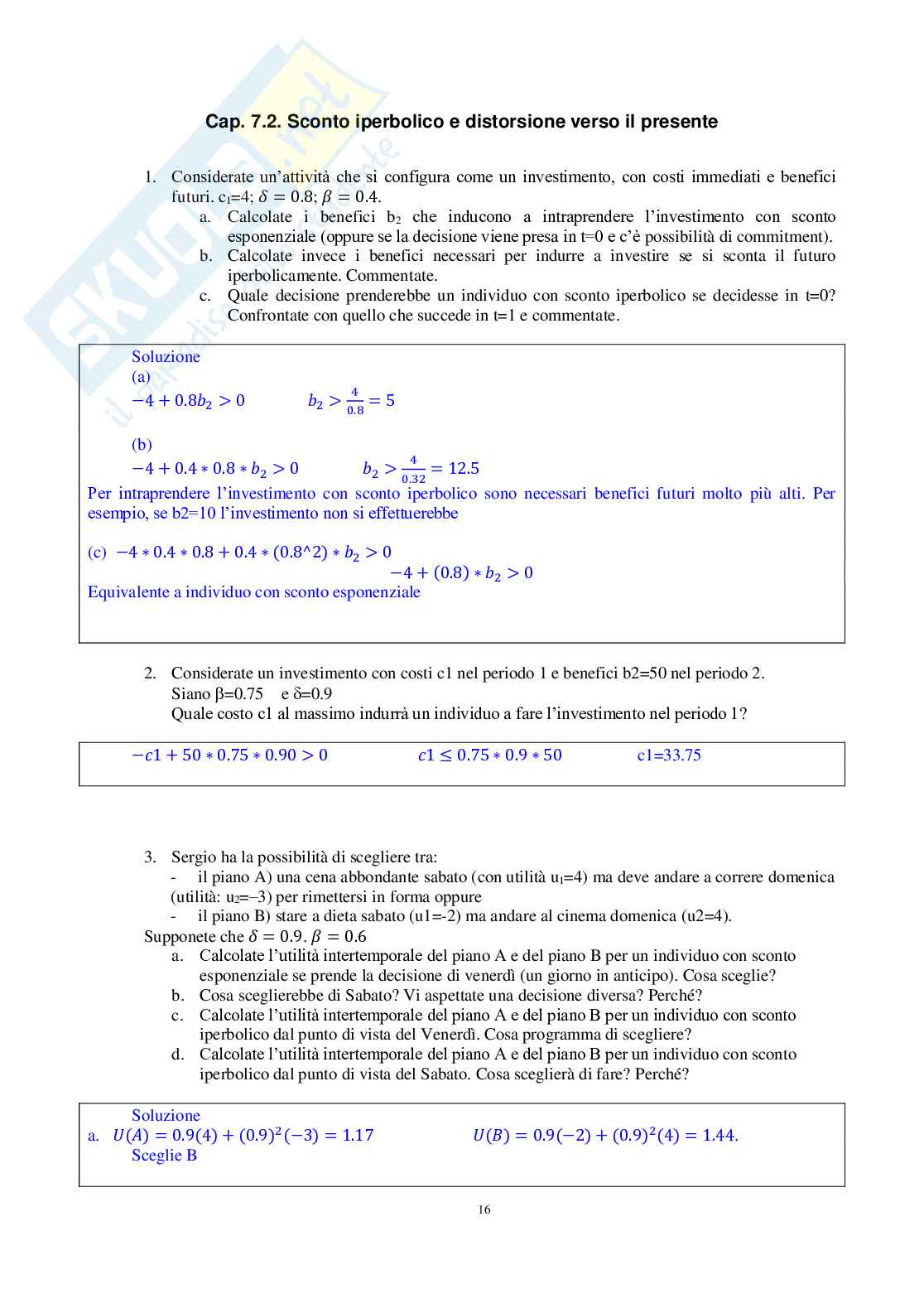 Esercizi svolti Economia comportamentale  Pag. 16