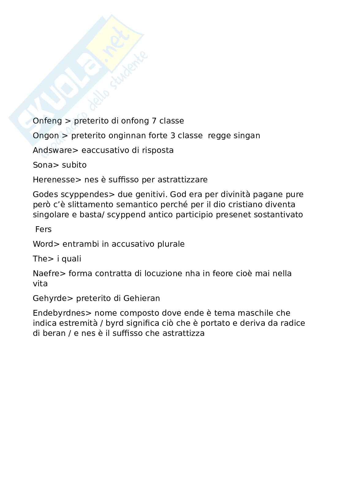 Appunti di Filologia germanica sull'analisi di un testo Pag. 6