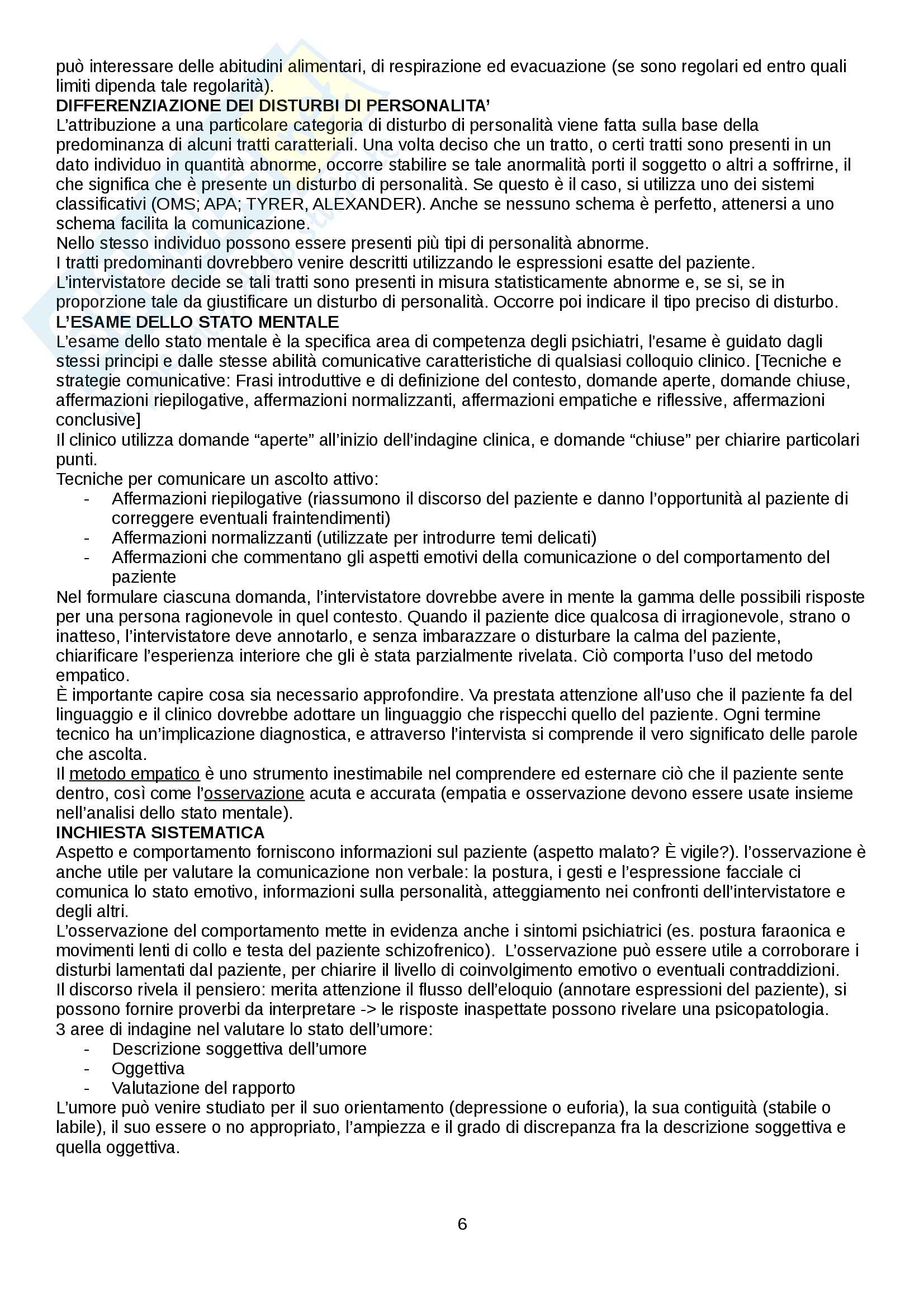Riassunto esame Psicopatologia Generale, docente: Luigi Janiri, libro consigliato: Sims- IV Edizione, Introduzione alla psicopatologia descrittiva, Femi Oyebode Pag. 6