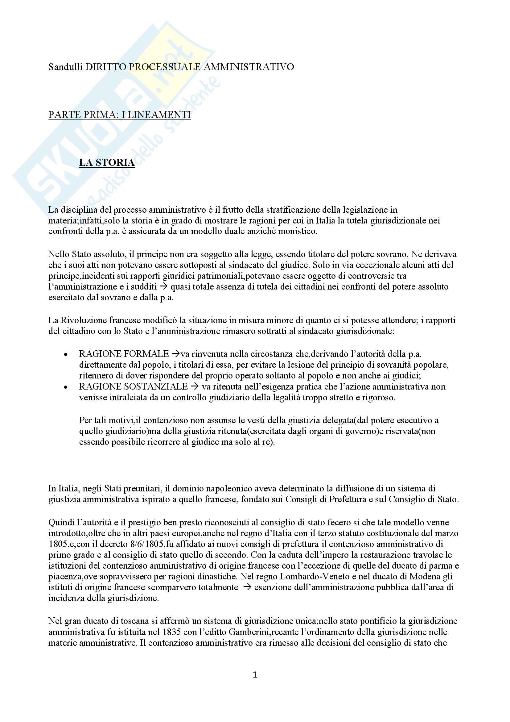 Diritto amministrativo -  Diritto processuale amministrativo, Sandulli A. Pag. 1