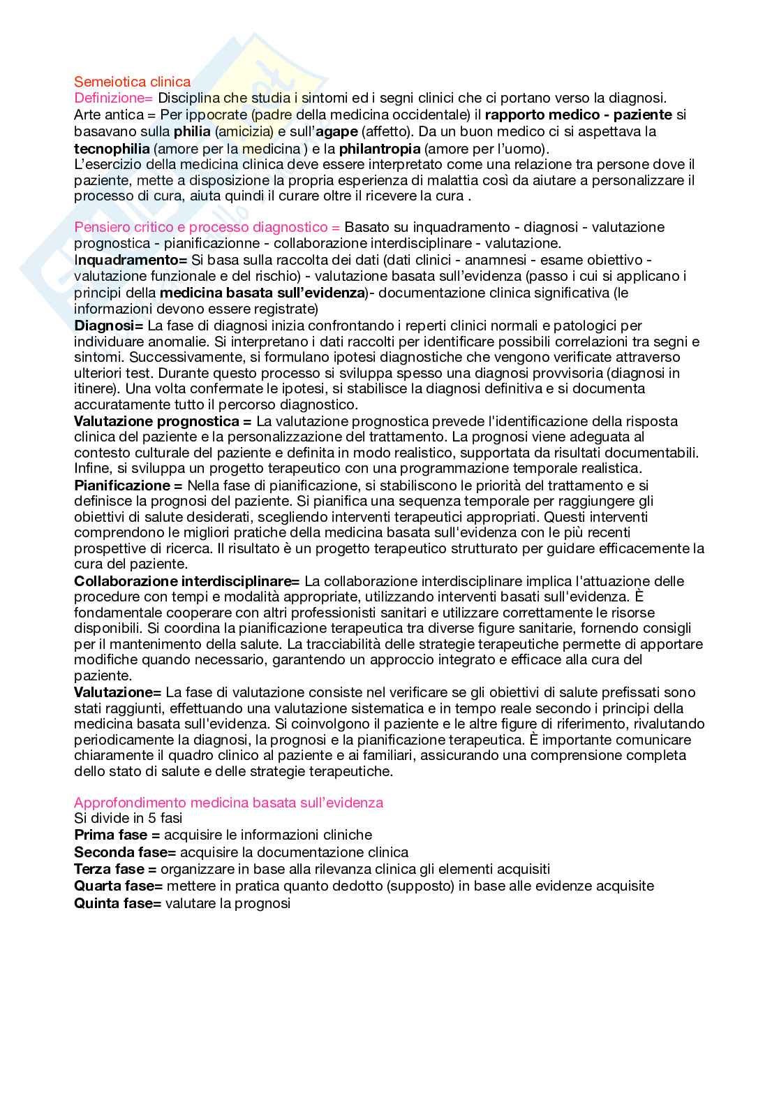Semiotica clinica  Pag. 1