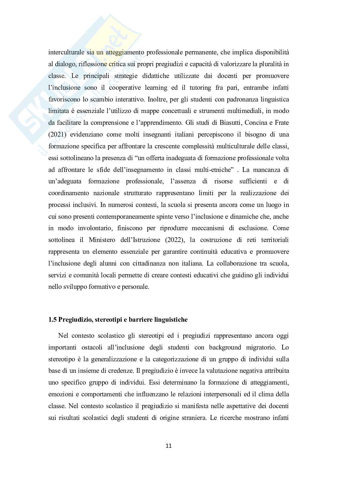 Processi di inclusione scolastica e diversità culturale: il ruolo degli insegnanti e dei contesti educativi Pag. 11