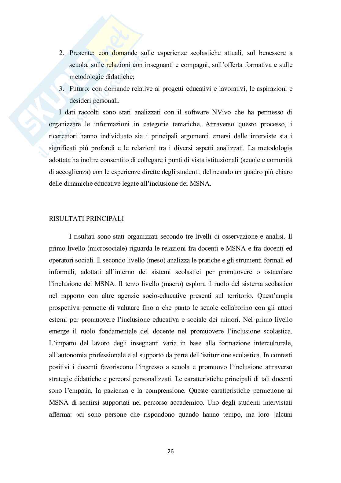 Processi di inclusione scolastica e diversità culturale: il ruolo degli insegnanti e dei contesti educativi Pag. 26