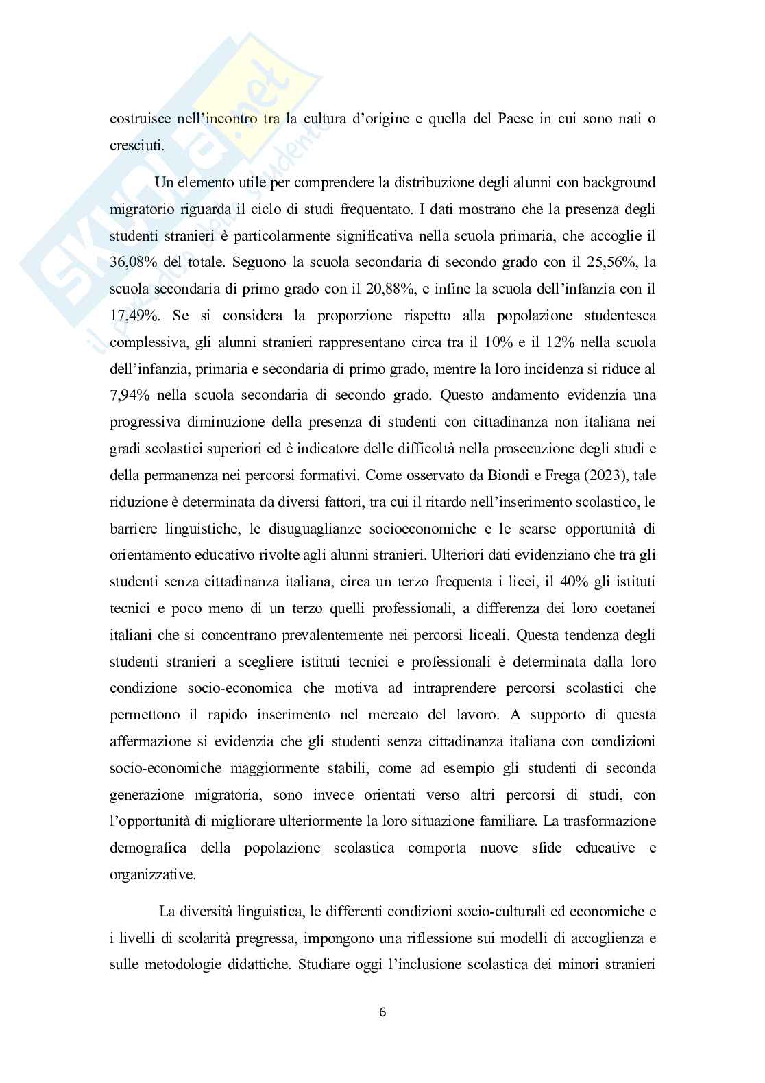 Processi di inclusione scolastica e diversità culturale: il ruolo degli insegnanti e dei contesti educativi Pag. 6