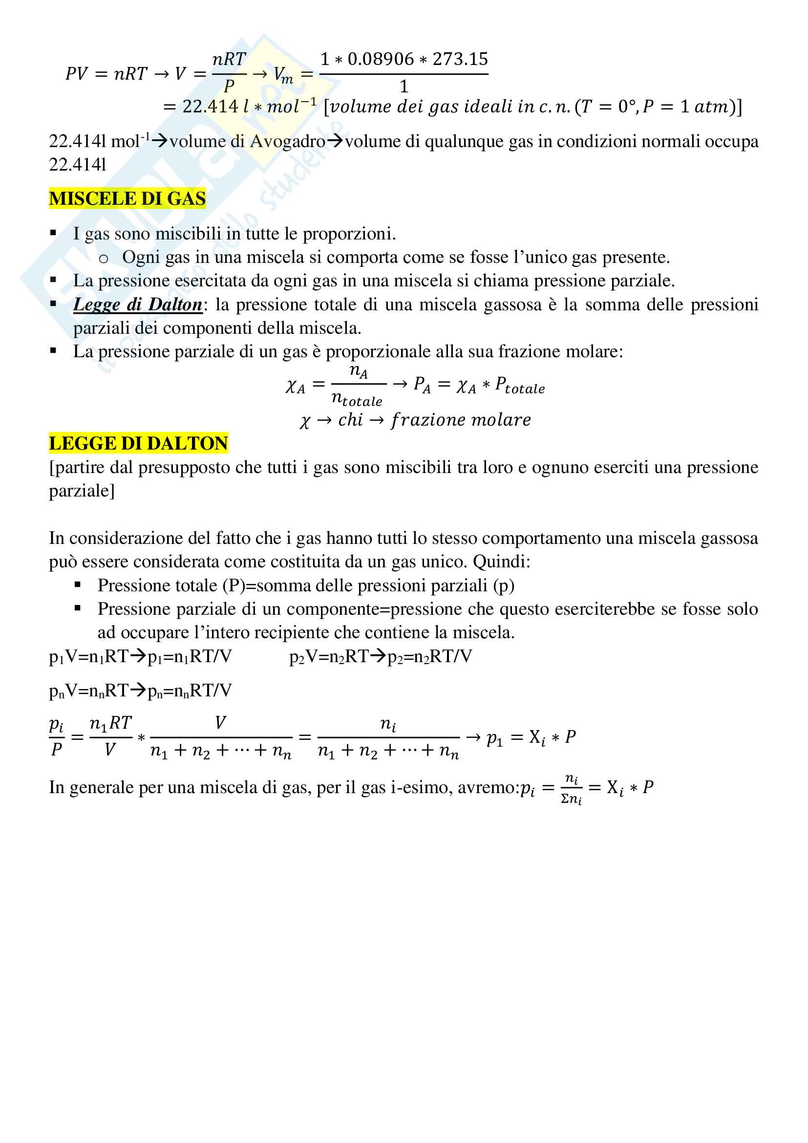 I GAS, gas ideali, Leggi isobara, isoterma, isocora, miscele di gas Pag. 6