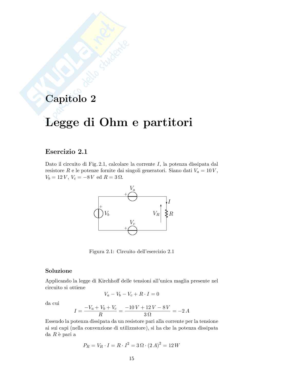 Esercizi in cc per l'esame di Elettrotecnica e macchine elettriche Pag. 31